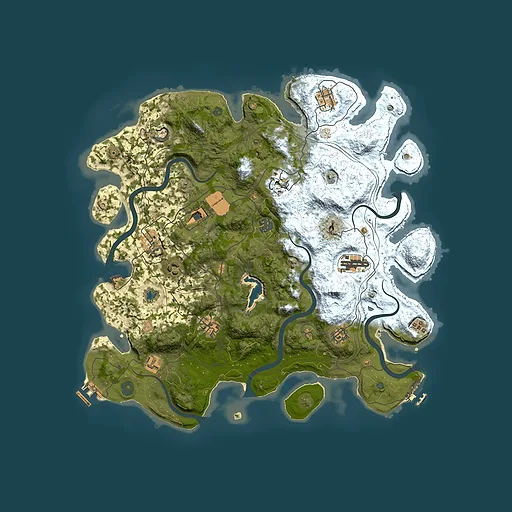Rust map seed 0, 4250x4250m top-down preview