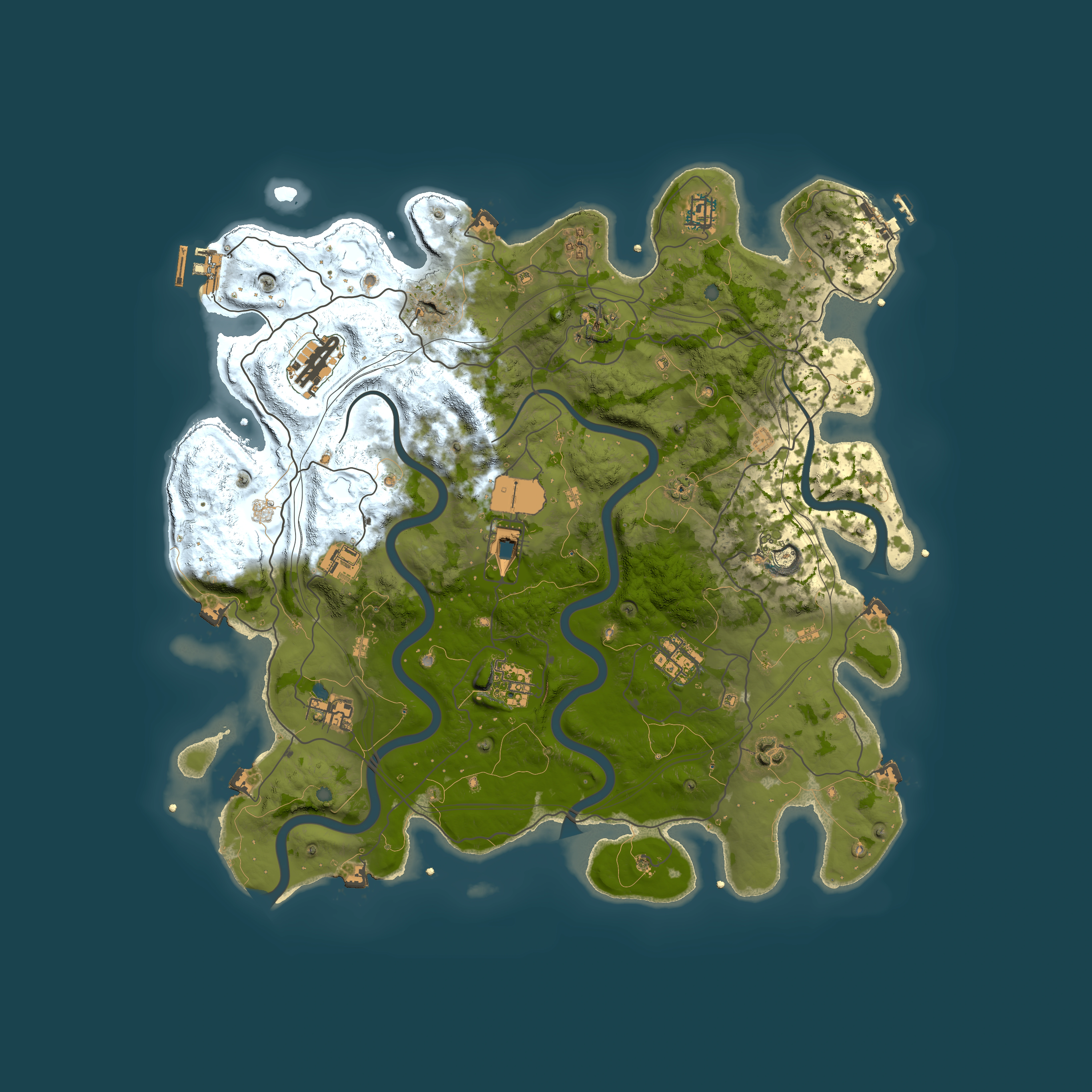 Full top-down render of Rust map seed 998090818, 4199x4199m