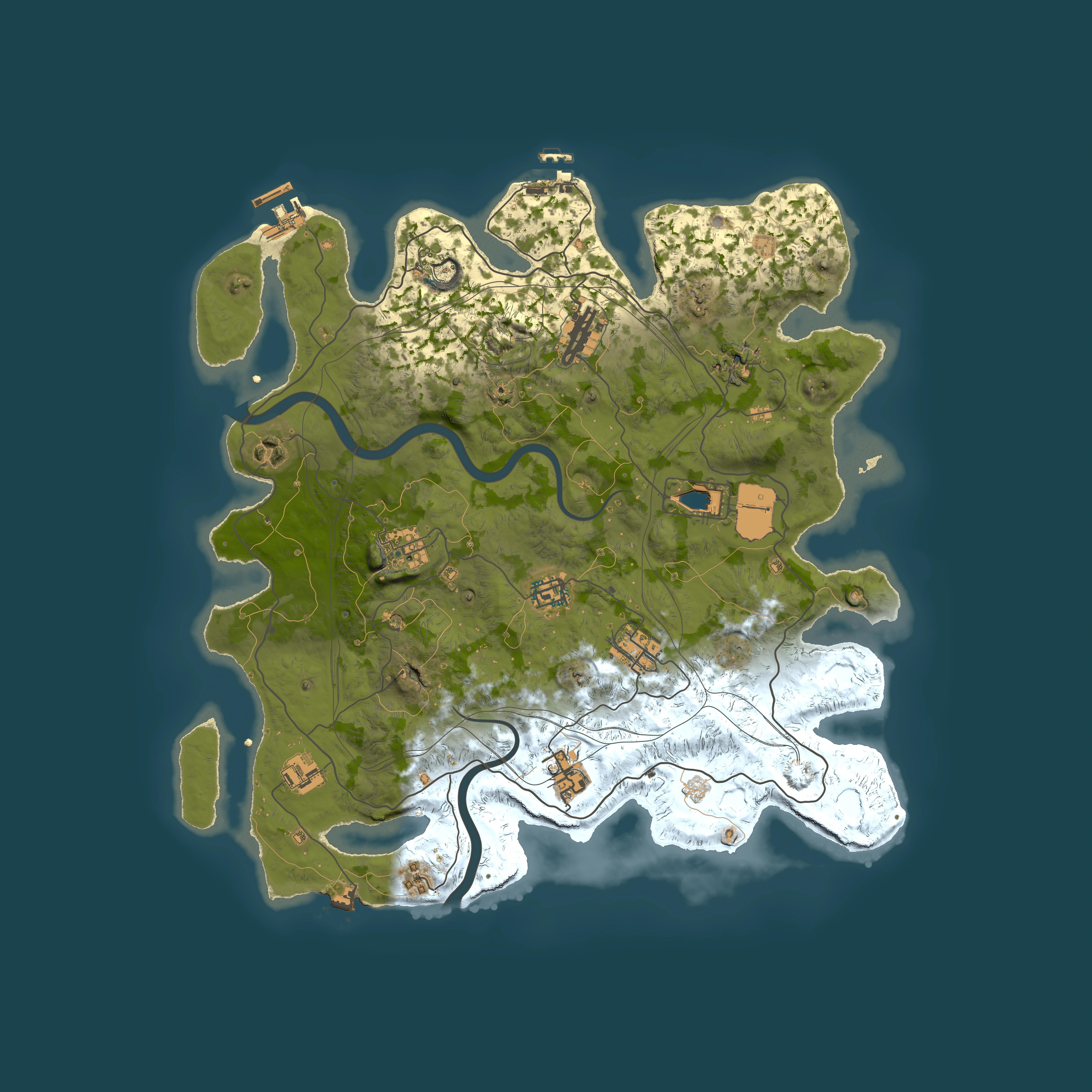 Full top-down render of Rust map seed 1112022, 4000x4000m