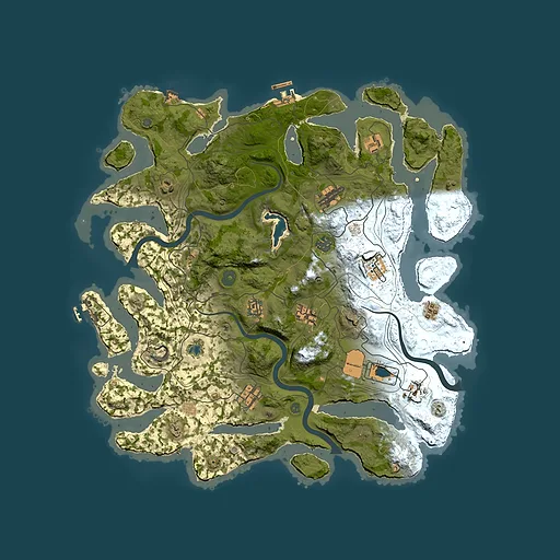 Rust map seed 1, 4200x4200m top-down preview