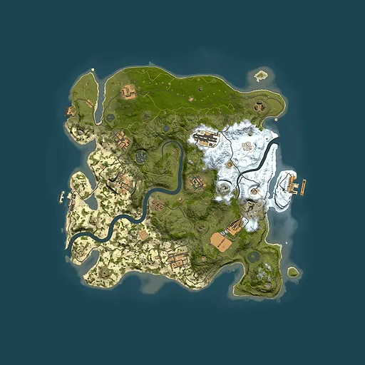 Rust map seed 0, 3500x3500m top-down preview