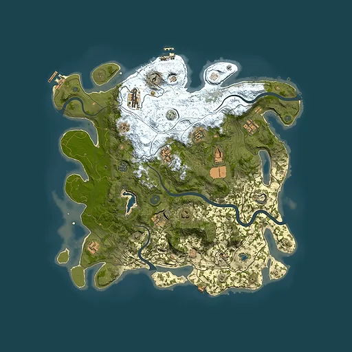 Rust map seed 0, 4250x4250m top-down preview