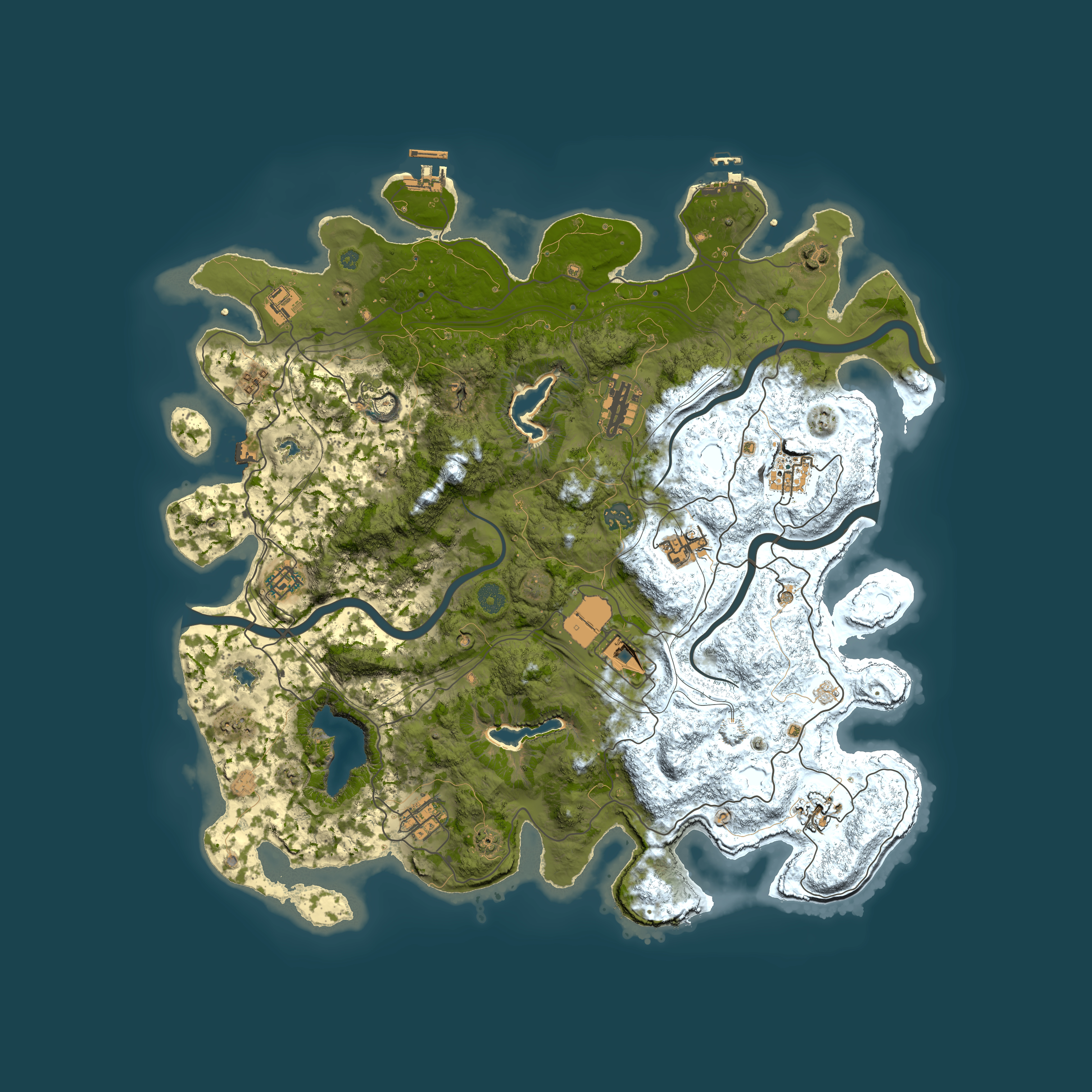 Full top-down render of Rust map seed 1326320246, 4500x4500m