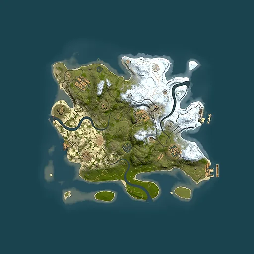 Rust map seed 285422608, 3000x3000m top-down preview