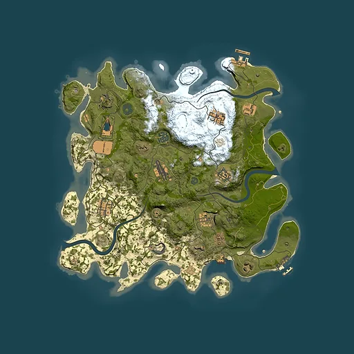 Rust map seed 52187525, 3700x3700m top-down preview
