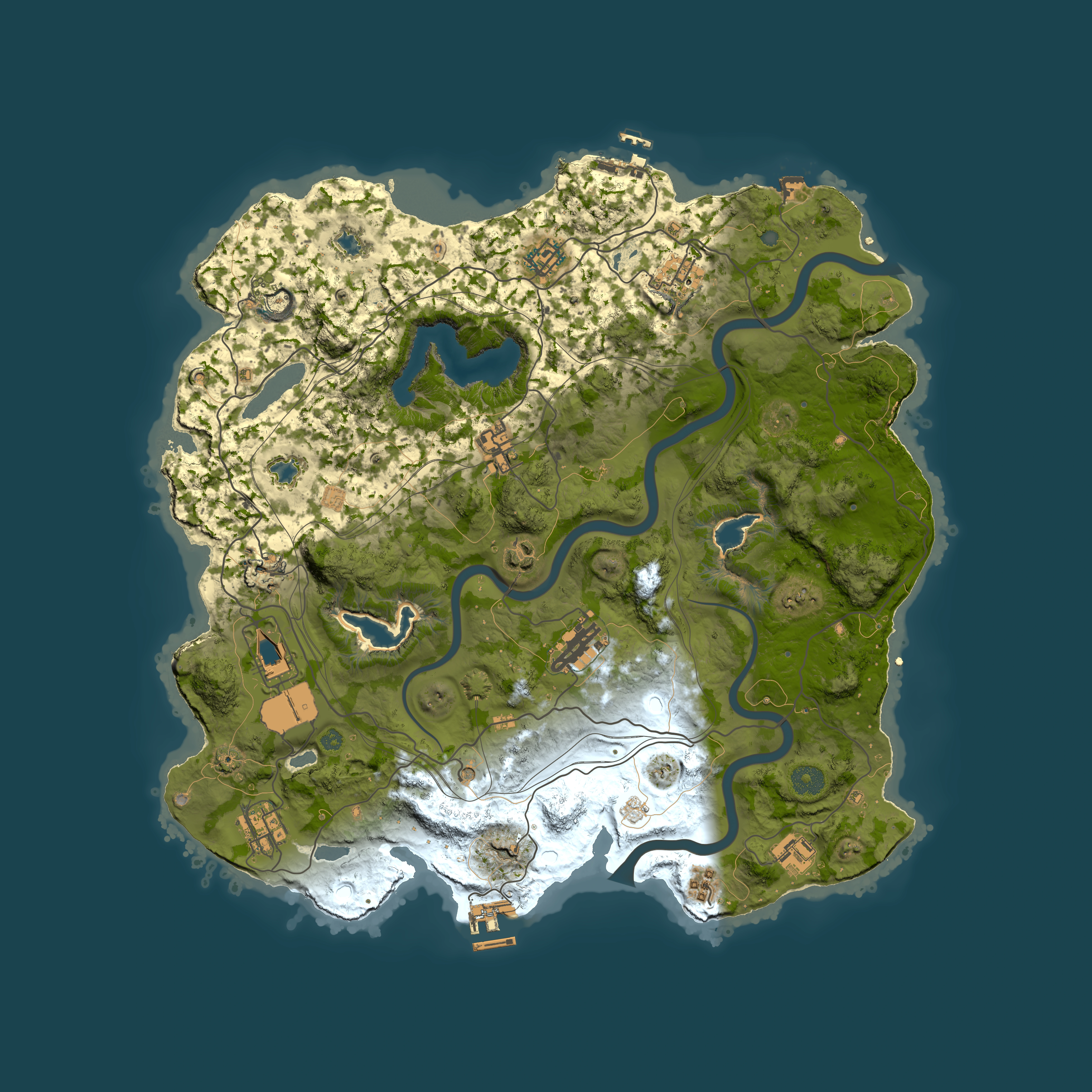 Full top-down render of Rust map seed 112764623, 4000x4000m