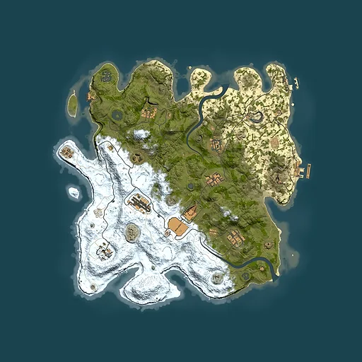 Rust map seed 0, 3800x3800m top-down preview