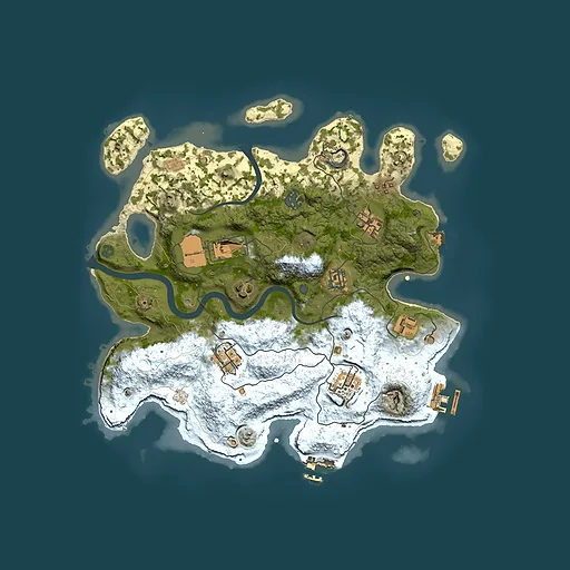 Rust map seed 0, 3500x3500m top-down preview