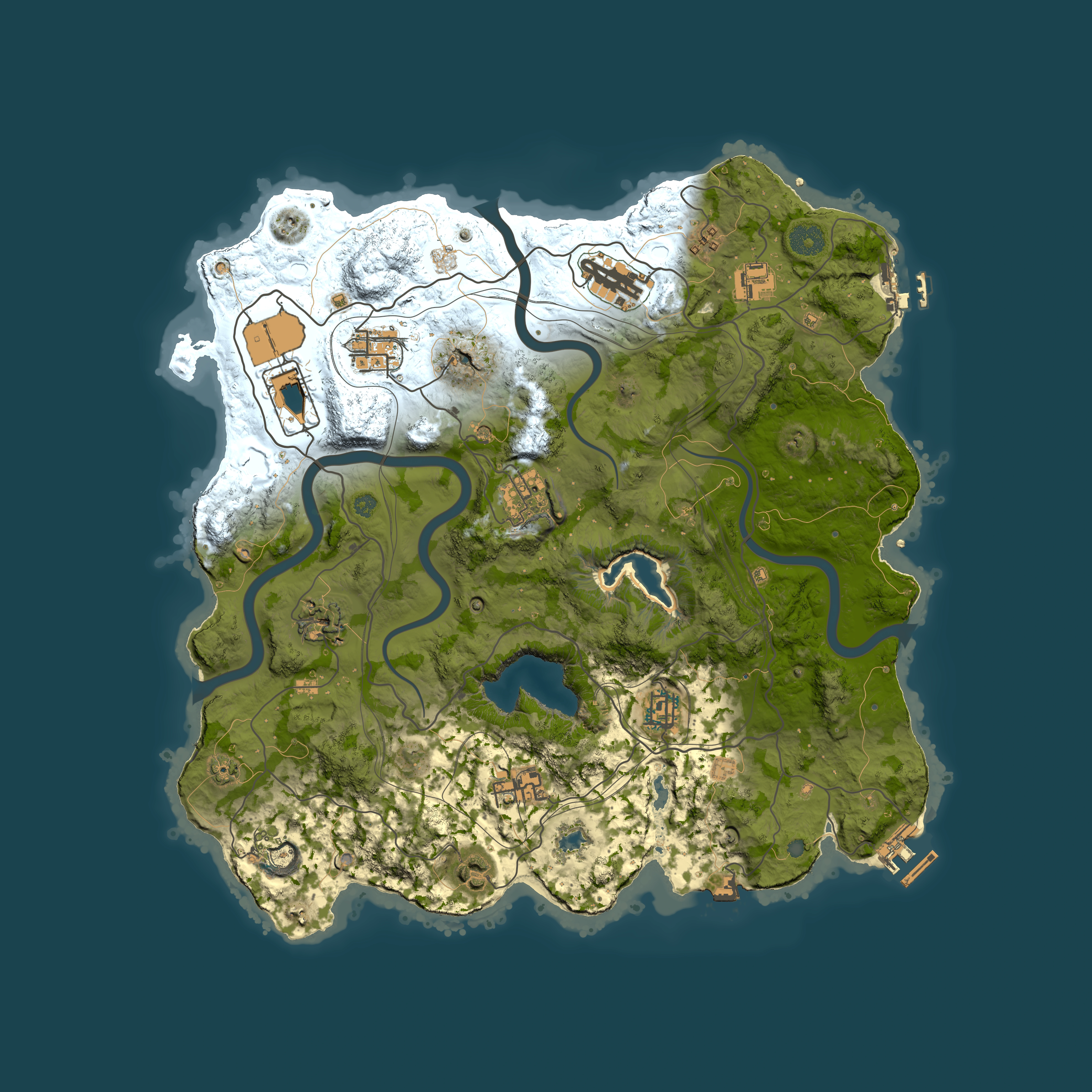 Full top-down render of Rust map seed 1946751853, 3750x3750m