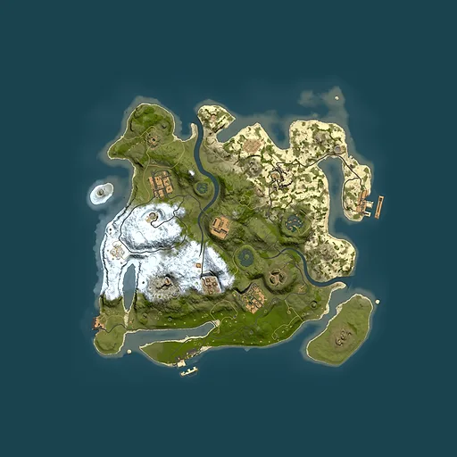 Rust map seed 1613609077, 3000x3000m top-down preview