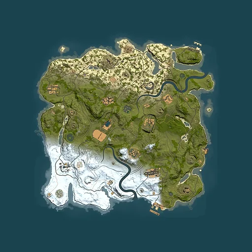 Rust map seed 1337, 3850x3850m top-down preview