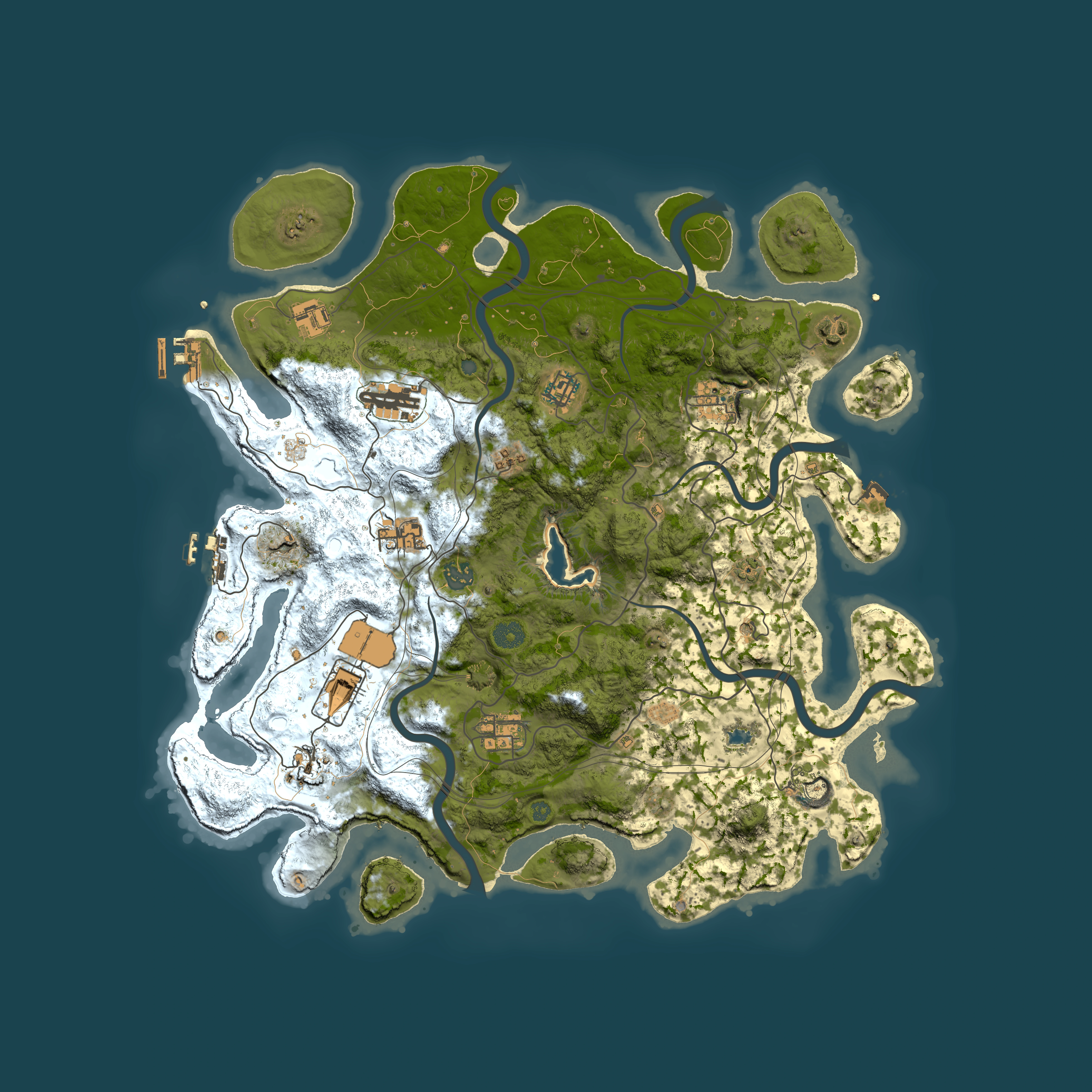 Full top-down render of Rust map seed 0, 4250x4250m