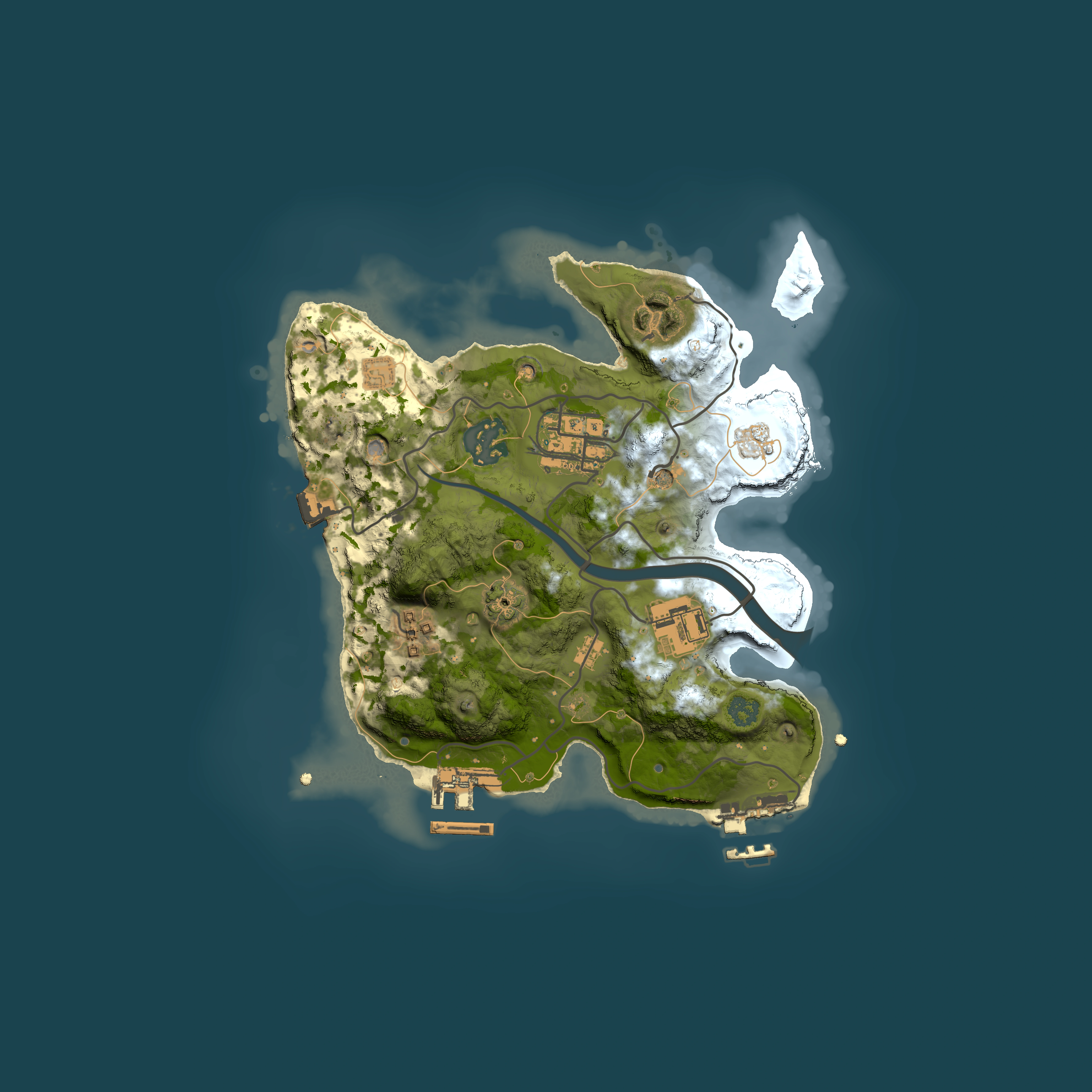 Full top-down render of Rust map seed 1131203419, 2500x2500m
