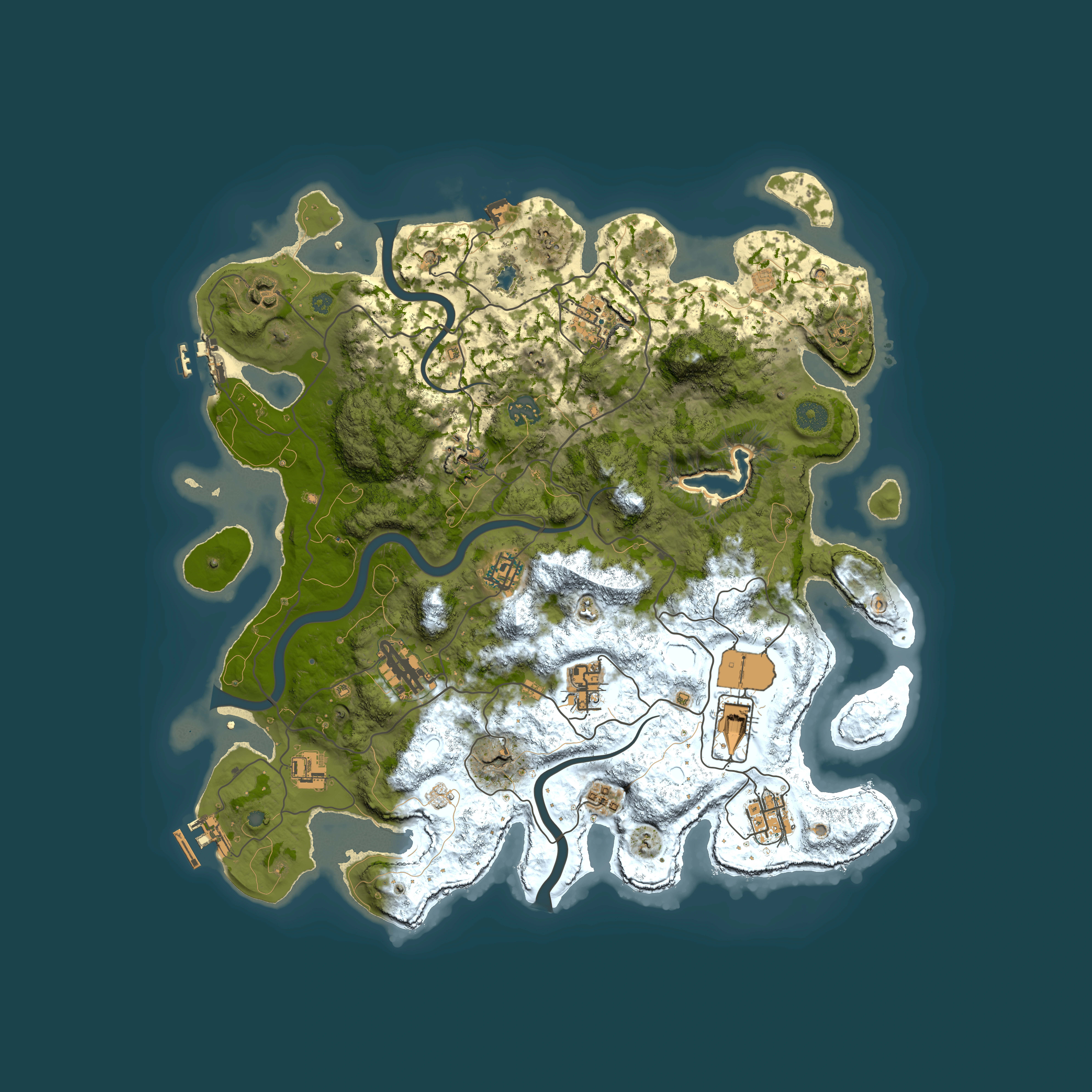 Full top-down render of Rust map seed 88677054, 4000x4000m