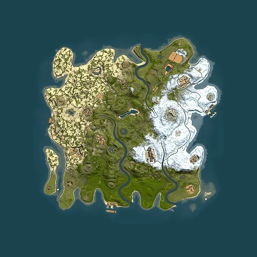 Rust map seed 1132683412, 4000x4000m top-down preview