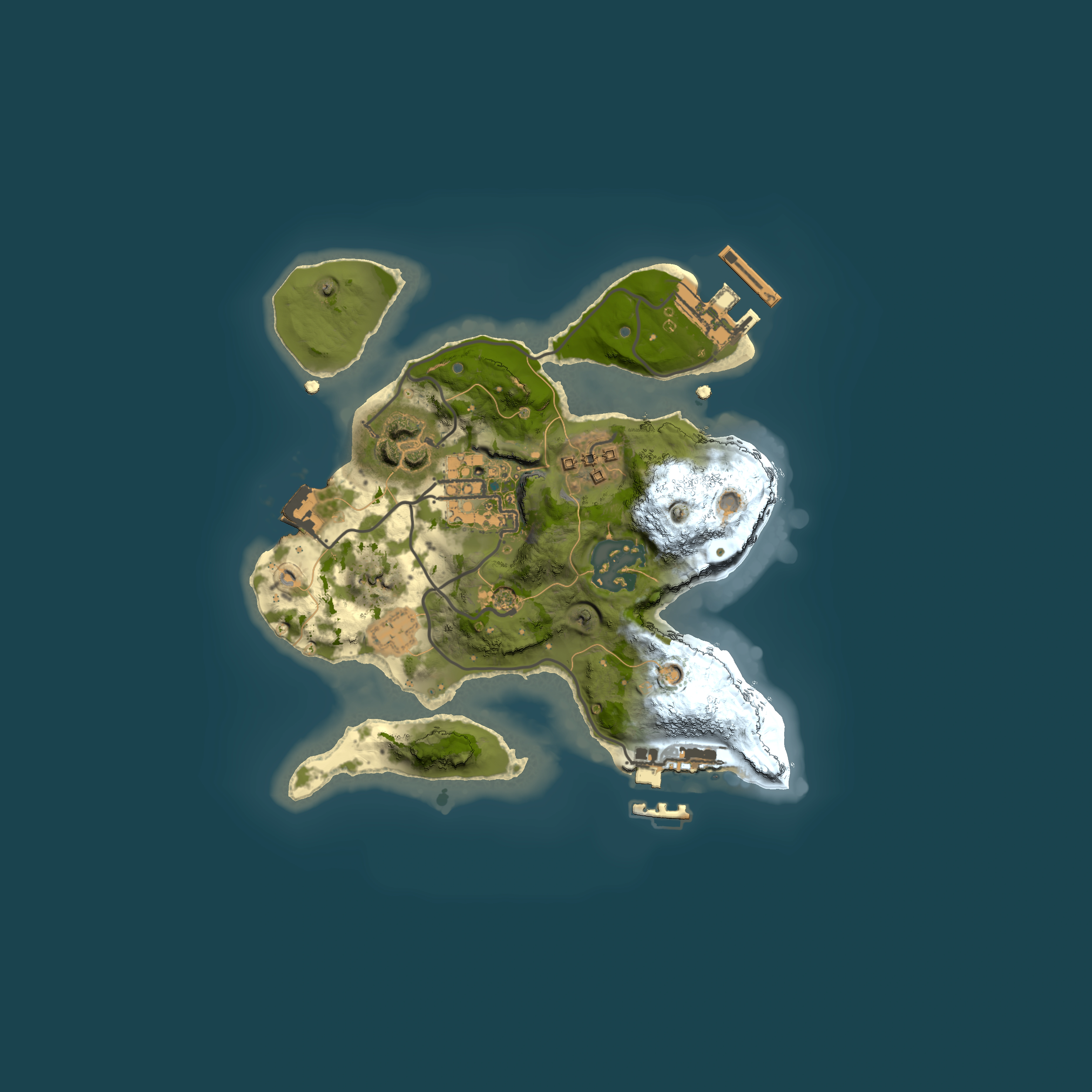 Full top-down render of Rust map seed 1955120305, 2000x2000m