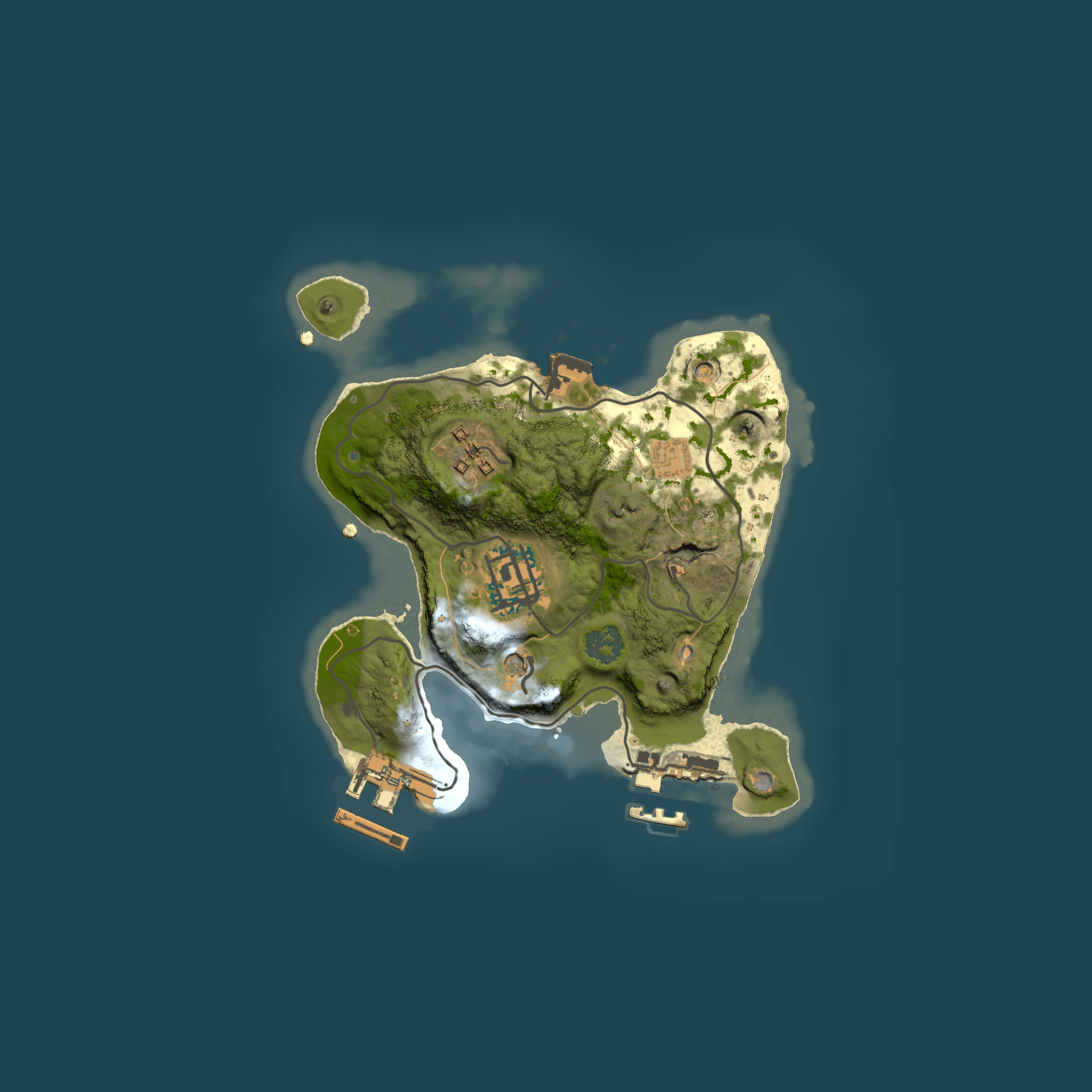 Full top-down render of Rust map seed 1955120303, 2000x2000m