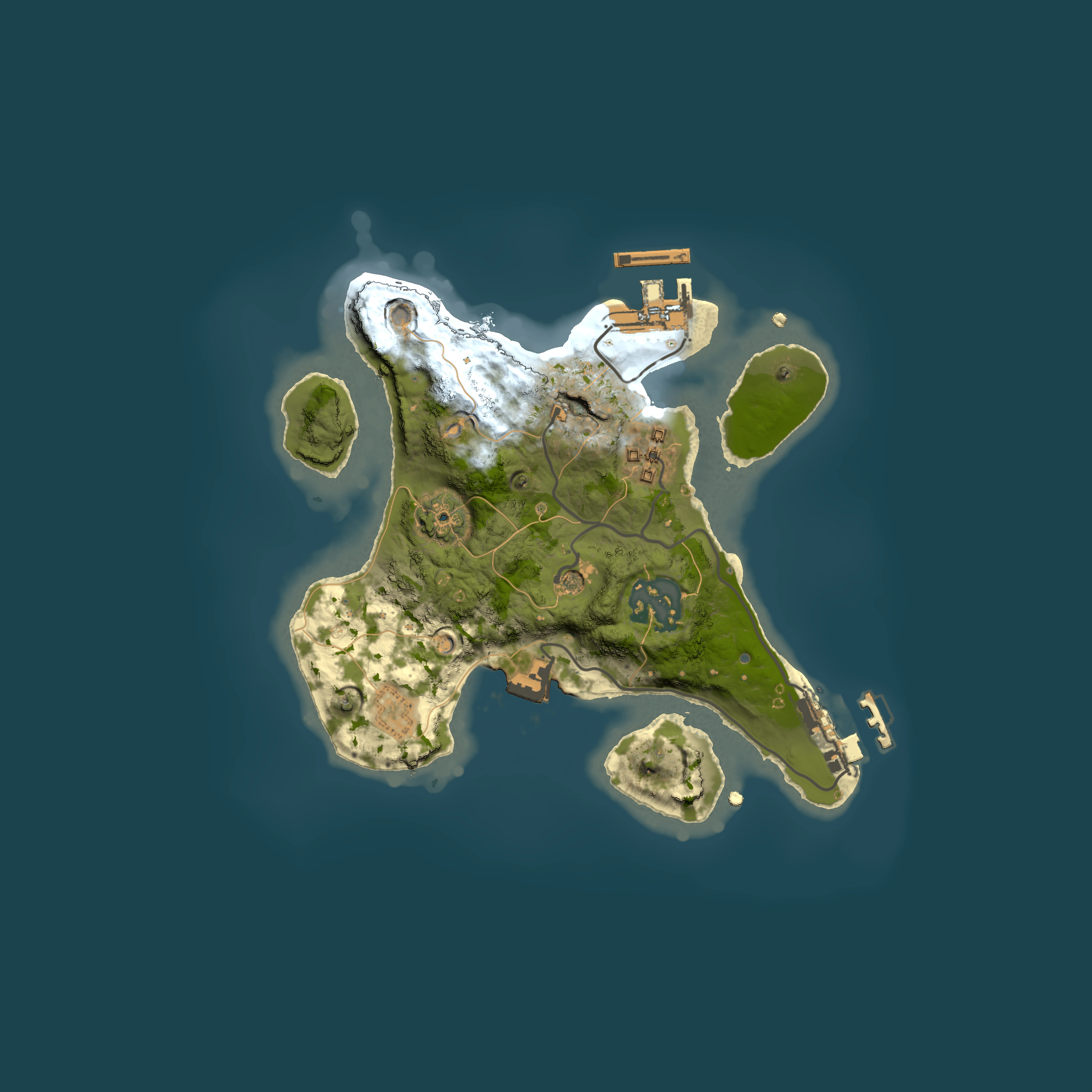 Full top-down render of Rust map seed 1955120304, 2000x2000m