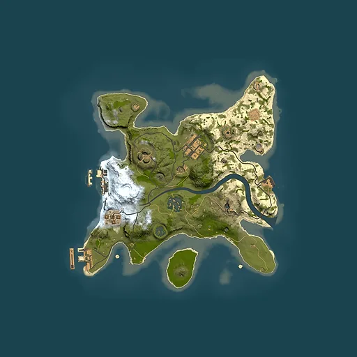 Rust map seed 581086910, 2500x2500m top-down preview