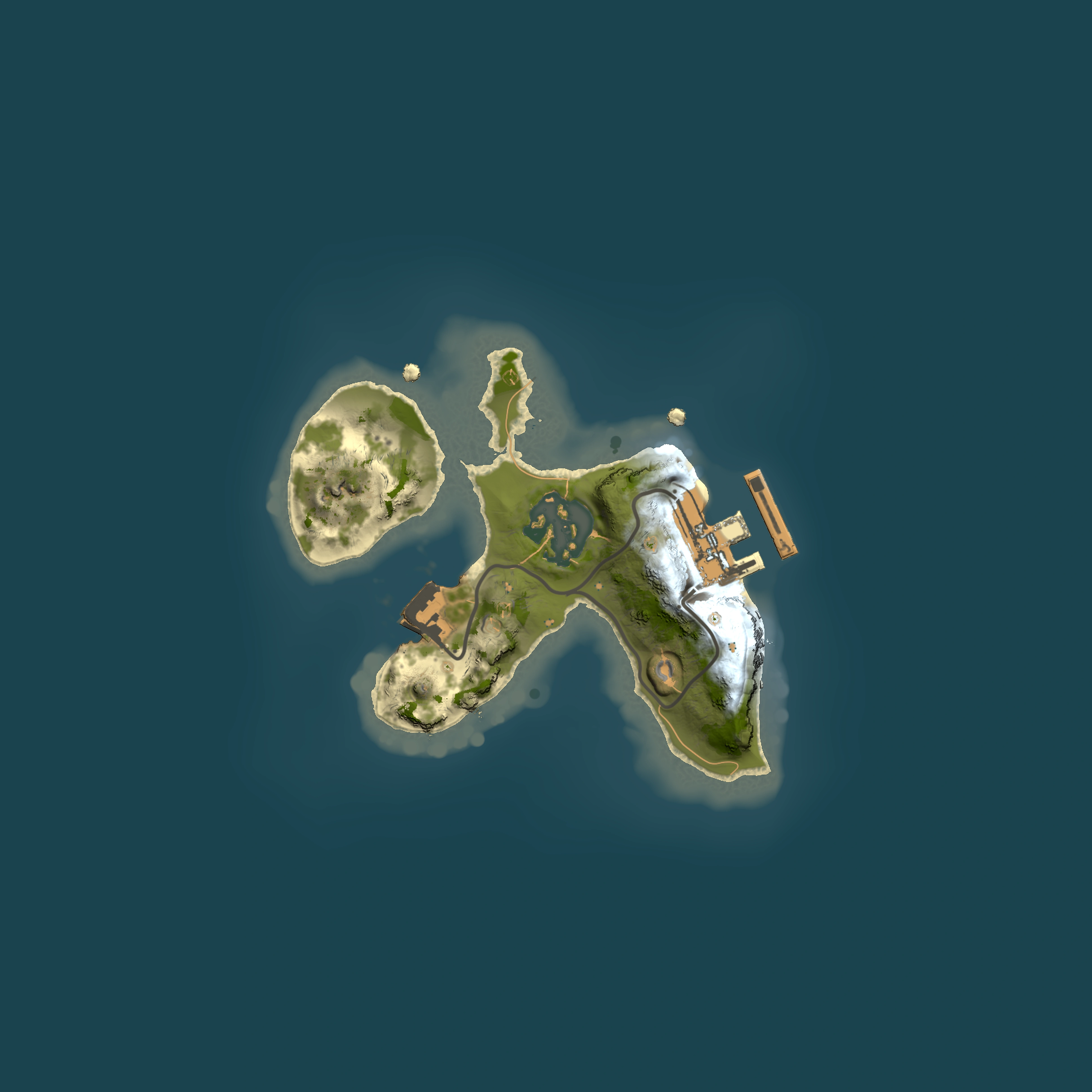 Full top-down render of Rust map seed 1426387630, 1500x1500m