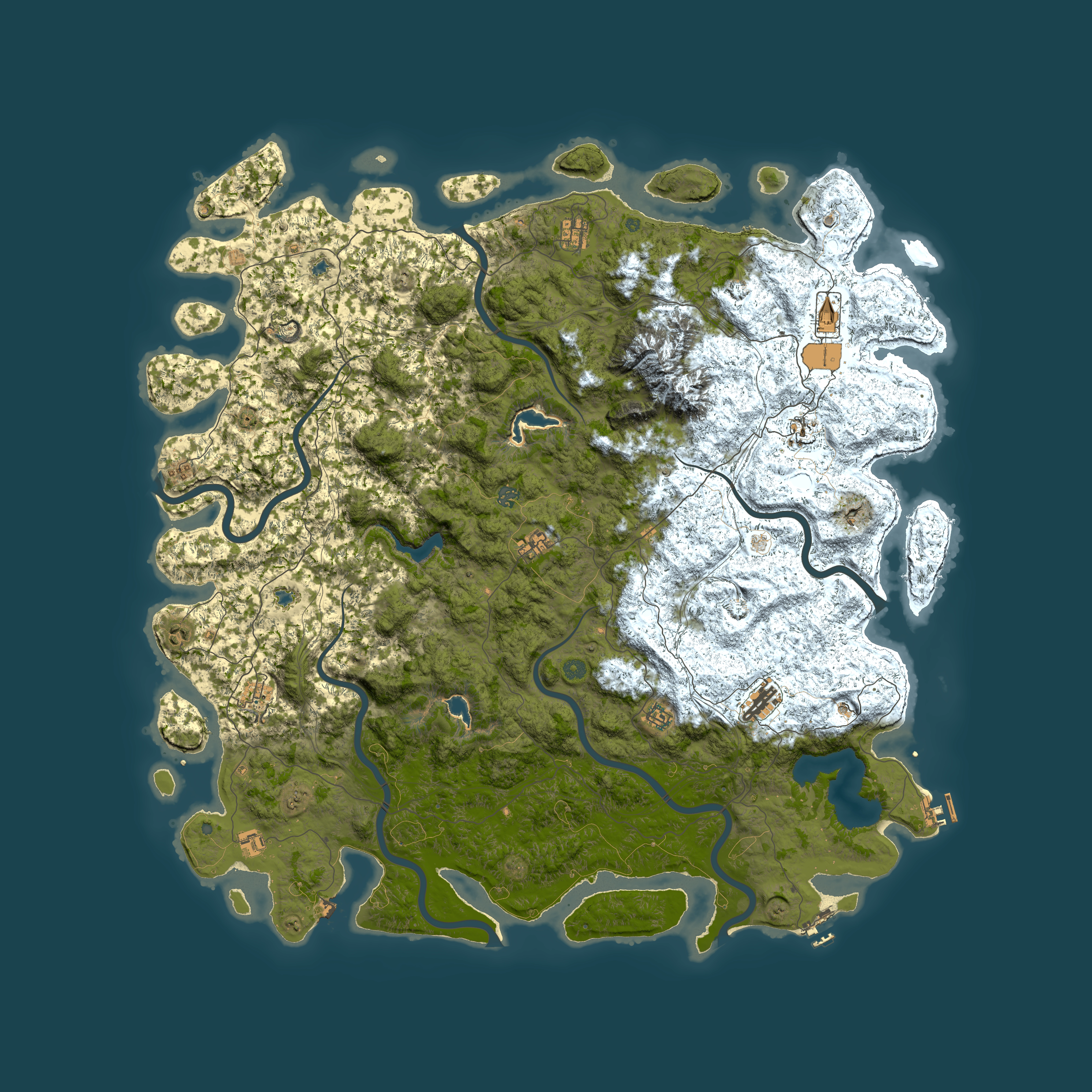 Full top-down render of Rust map seed 843410178, 6000x6000m