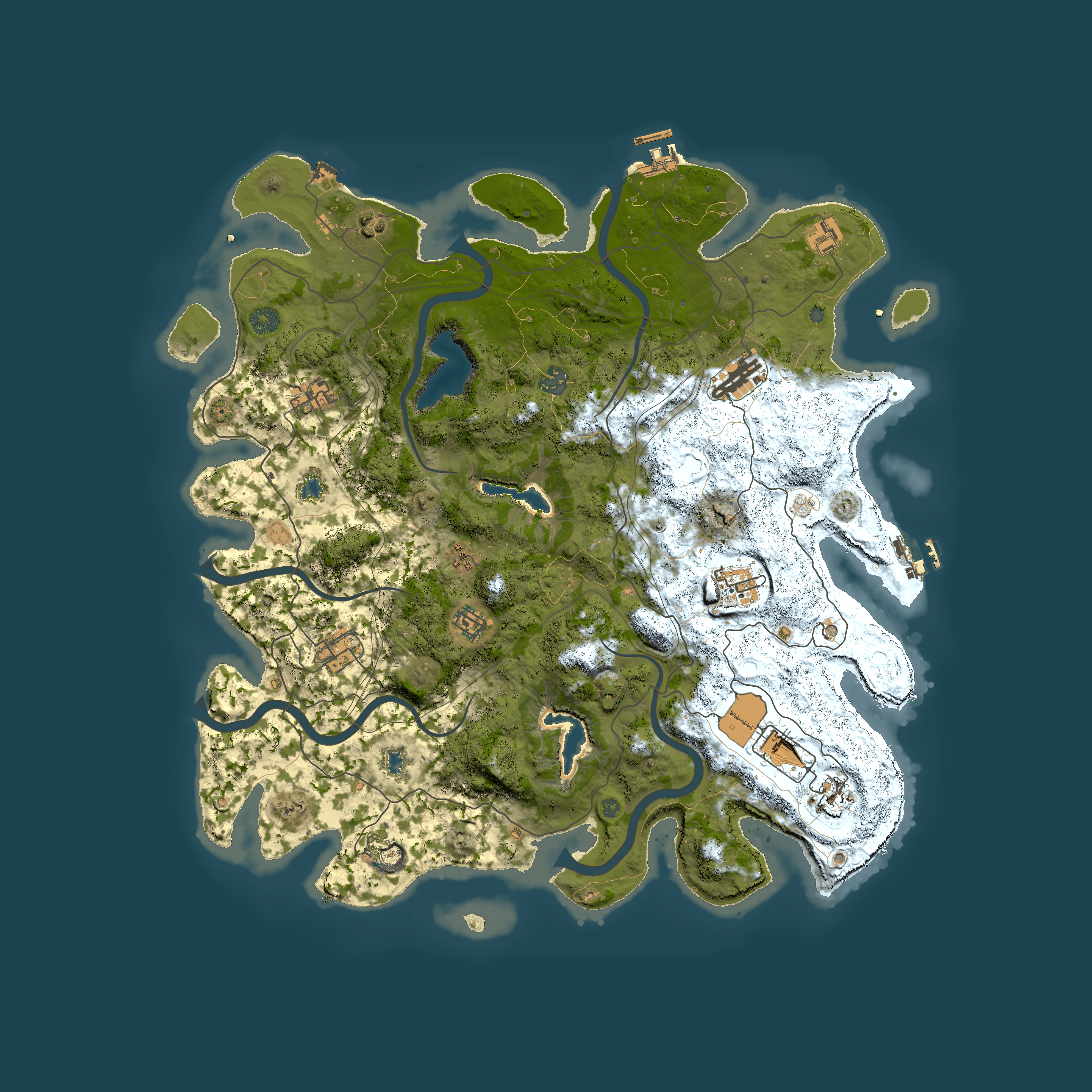 Full top-down render of Rust map seed 1710107262, 4500x4500m