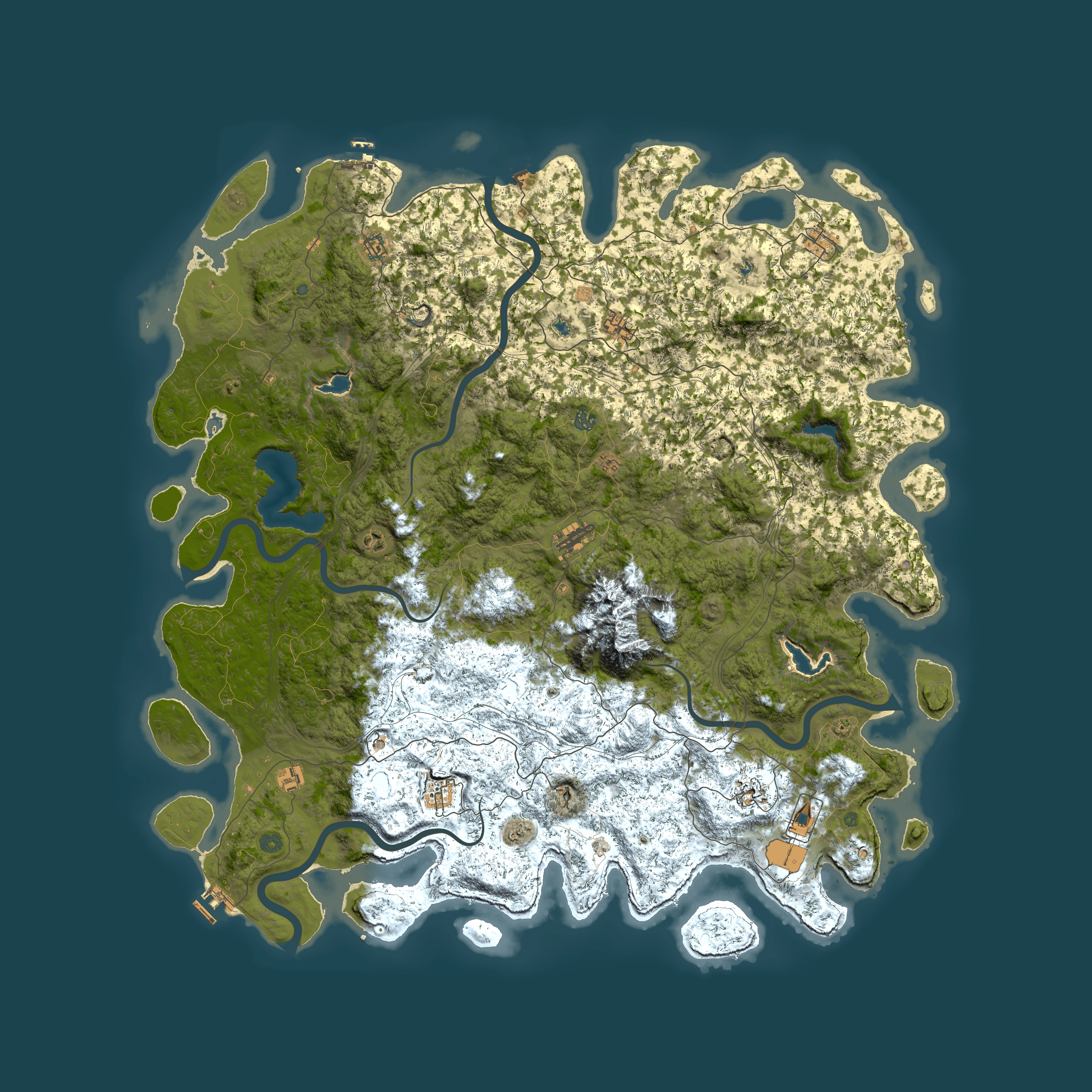 Full top-down render of Rust map seed 1960743925, 6000x6000m
