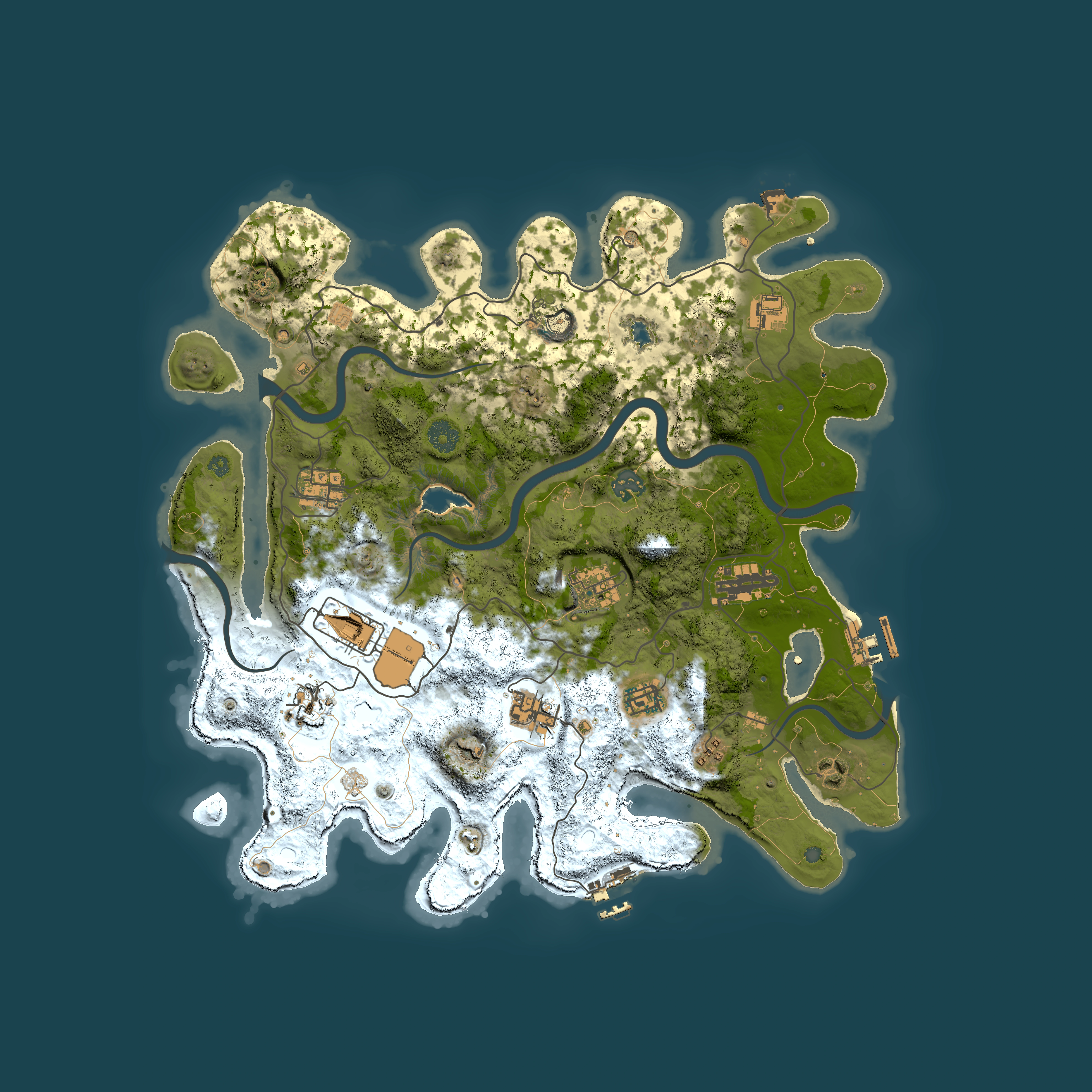 Full top-down render of Rust map seed 214471672, 4000x4000m