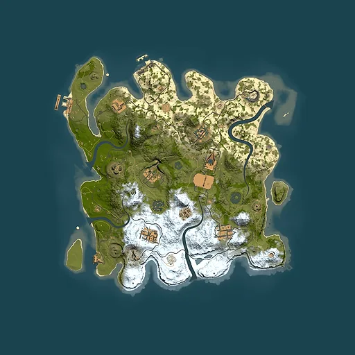 Rust map seed 44662895, 3500x3500m top-down preview