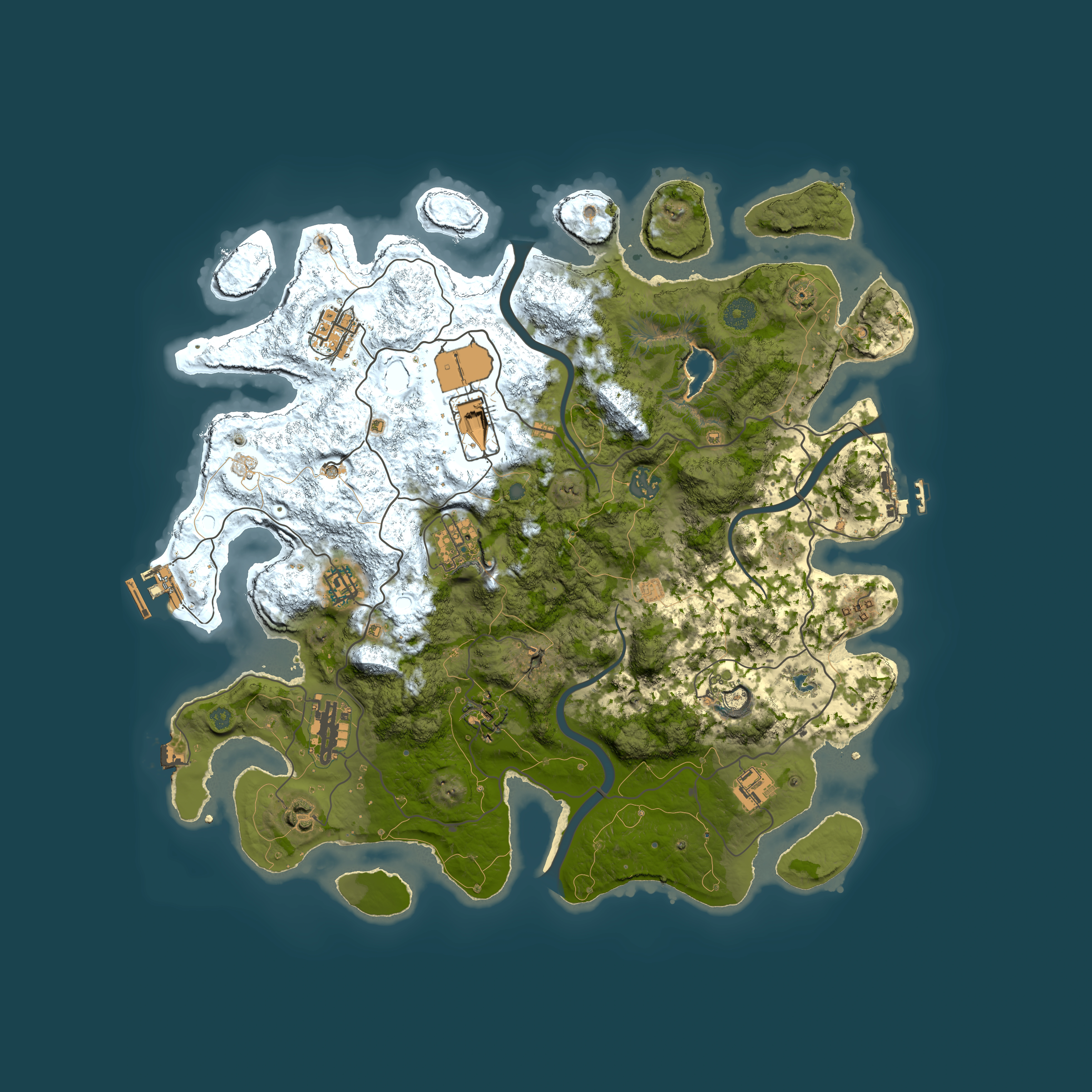Full top-down render of Rust map seed 974523674, 4000x4000m