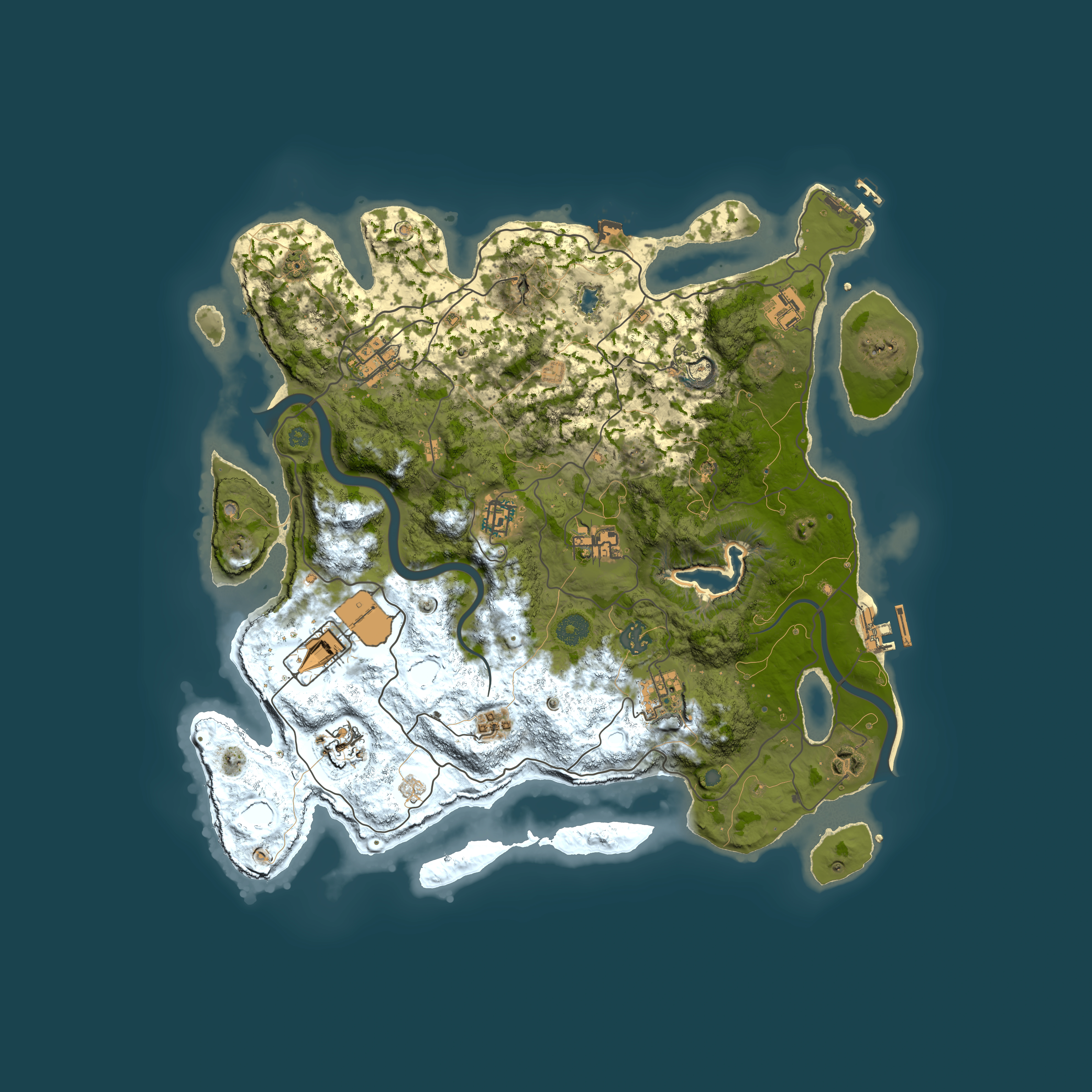 Full top-down render of Rust map seed 2093560530, 4000x4000m