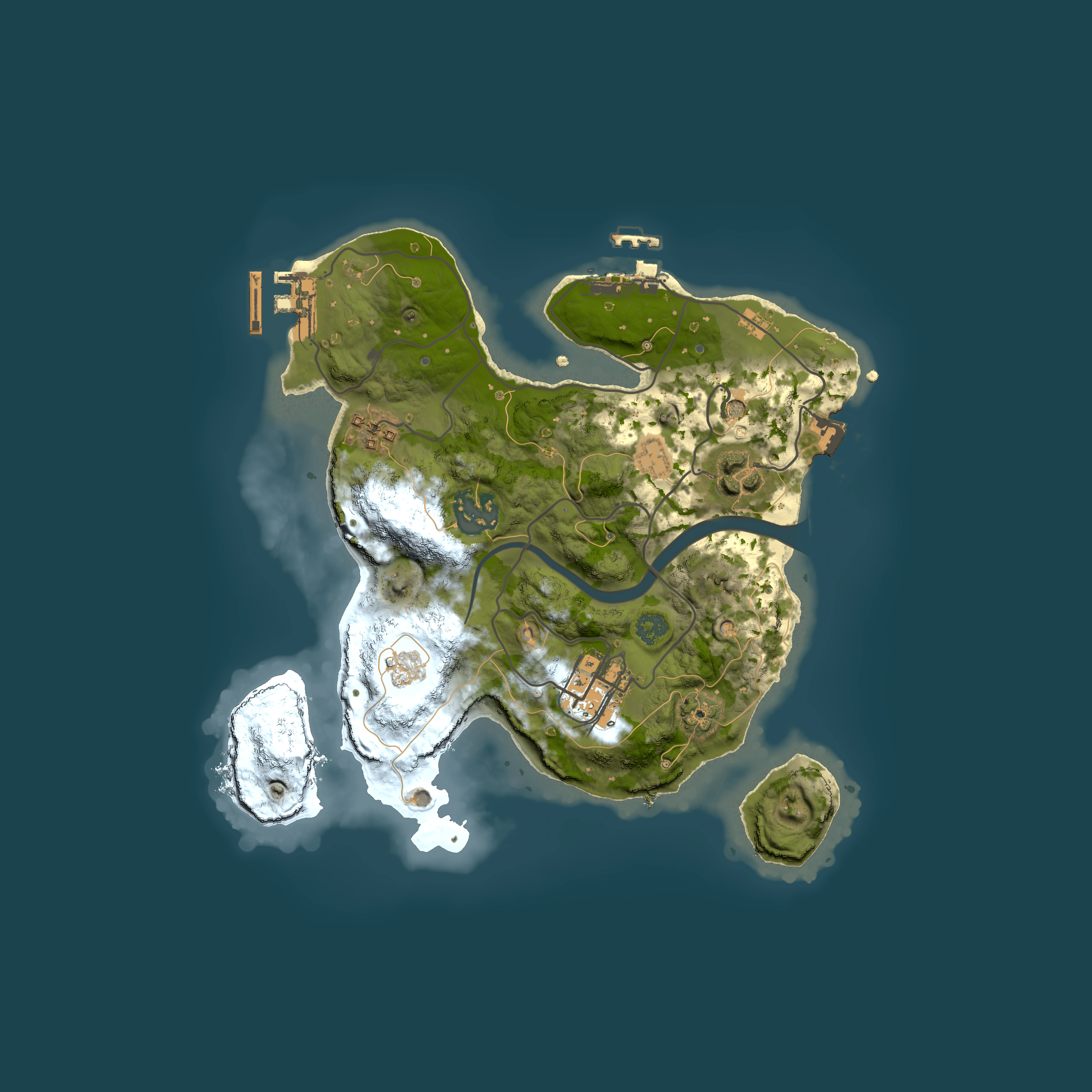 Full top-down render of Rust map seed 1592714930, 2500x2500m