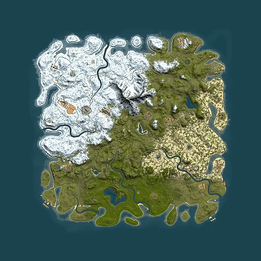 Rust map seed 237509811, 6000x6000m top-down preview