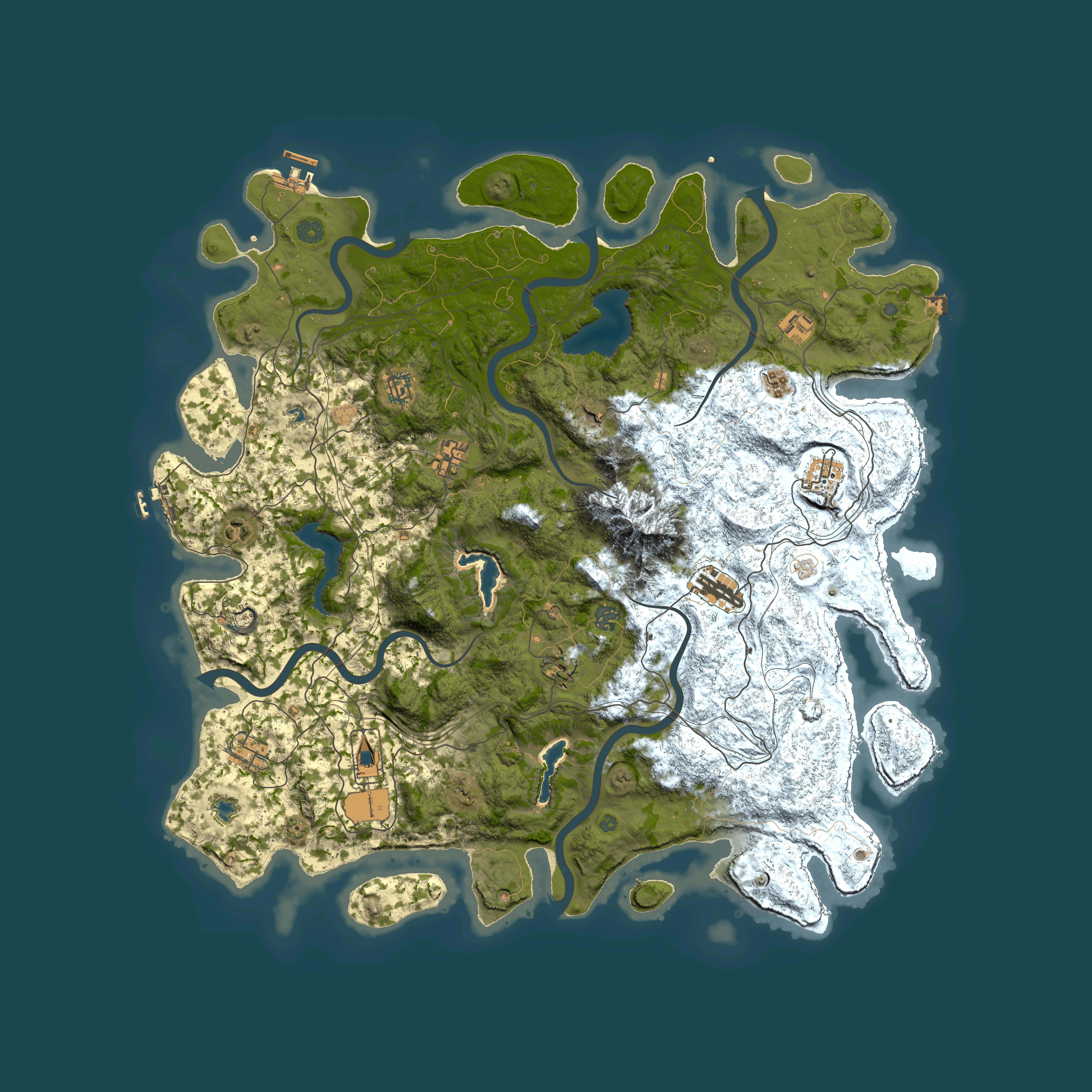 Full top-down render of Rust map seed 1925116316, 5000x5000m