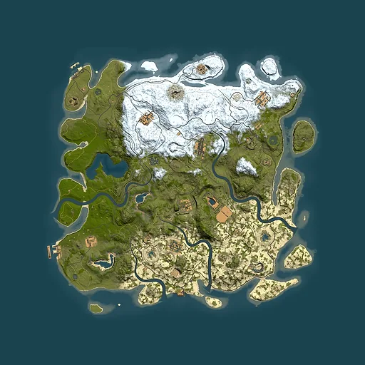 Rust map seed 430832726, 4500x4500m top-down preview