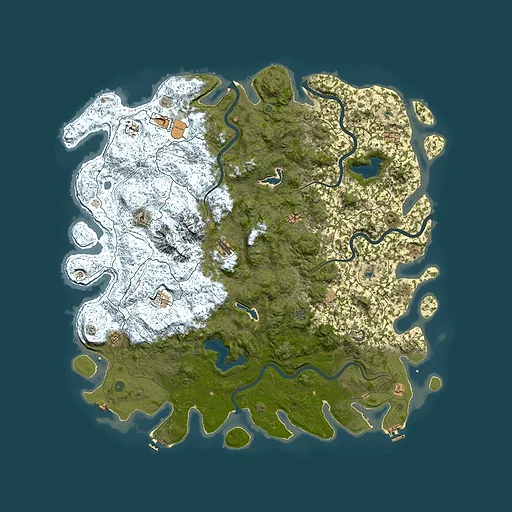 Rust map seed 581749591, 6000x6000m top-down preview