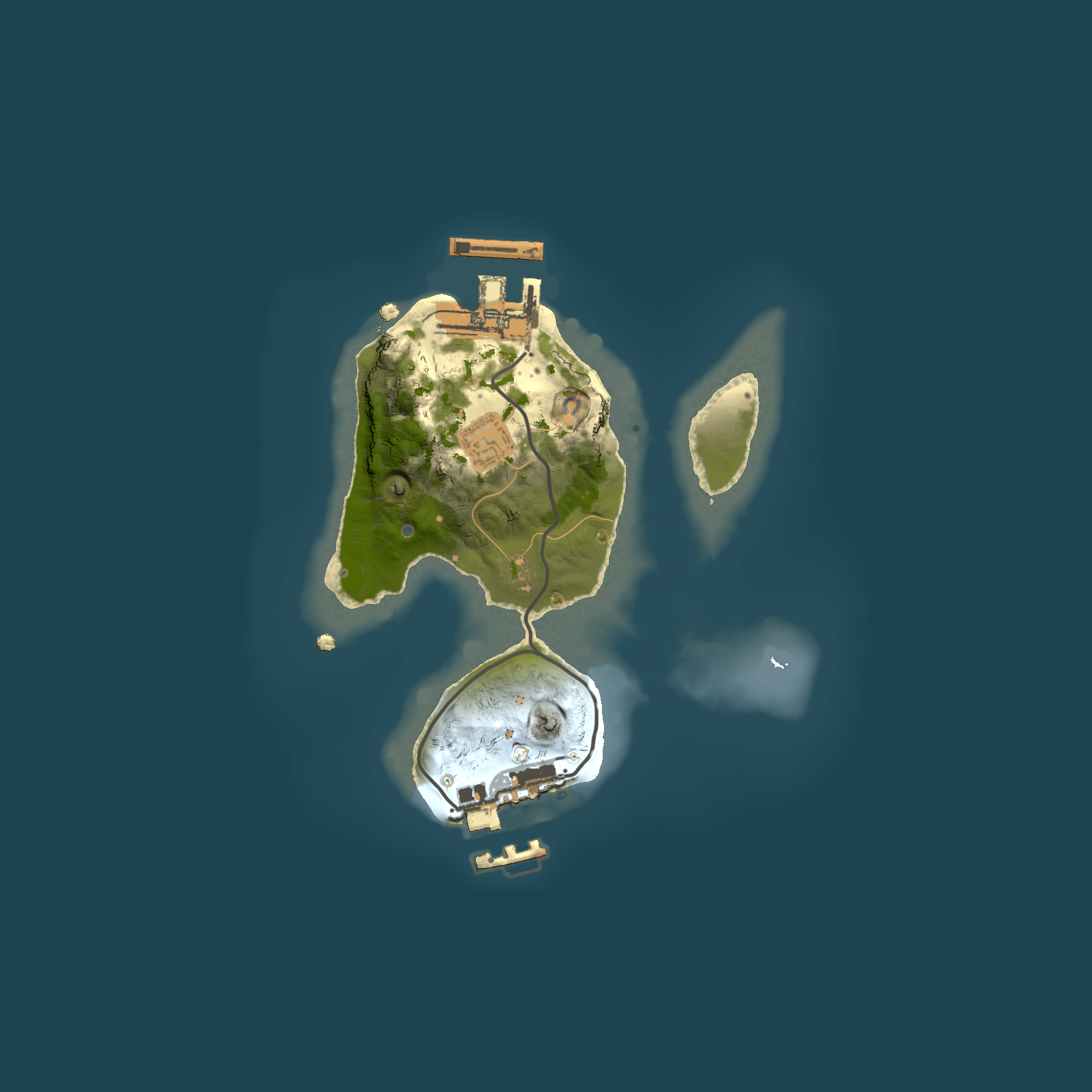 Full top-down render of Rust map seed 1043966654, 1500x1500m