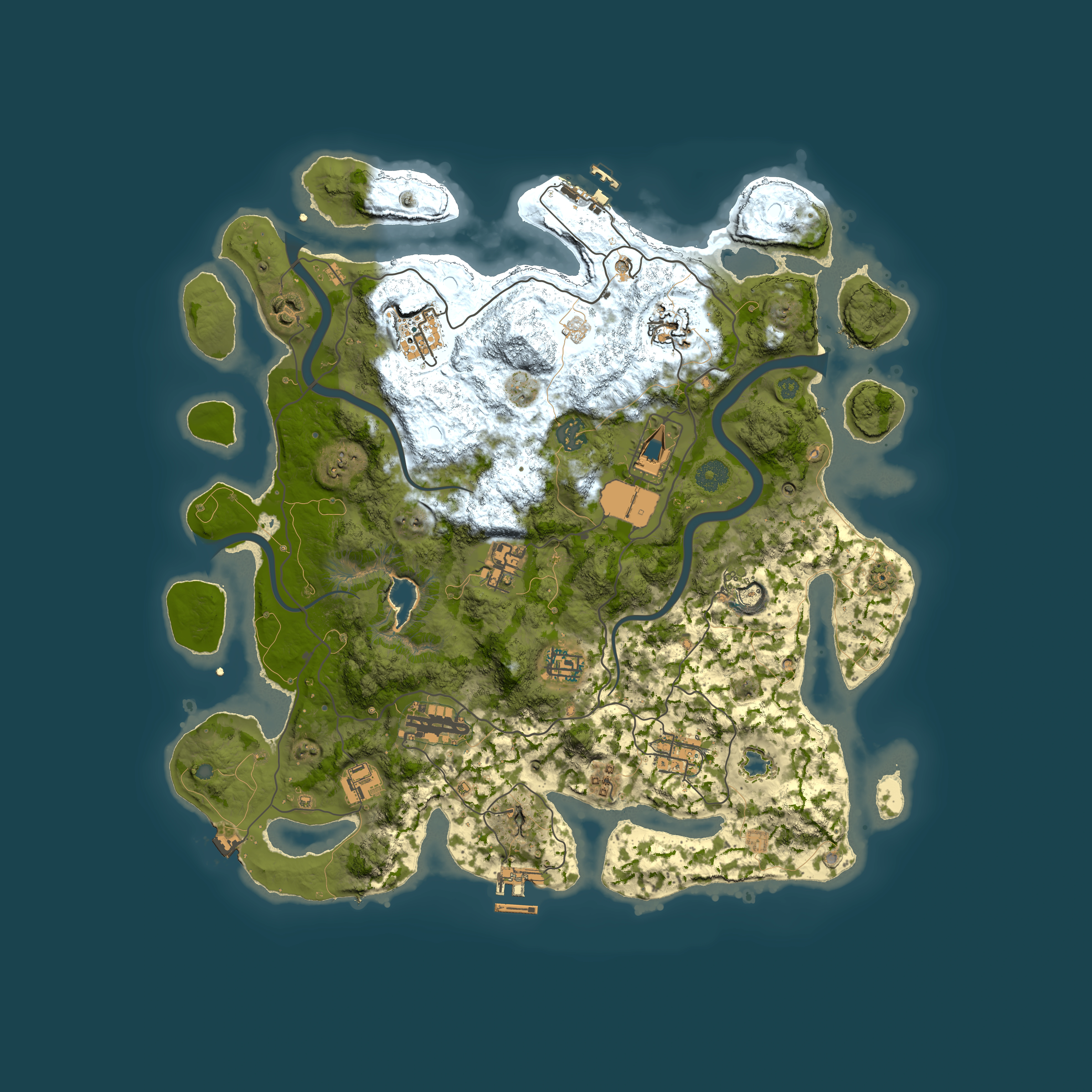 Full top-down render of Rust map seed 330467835, 4000x4000m