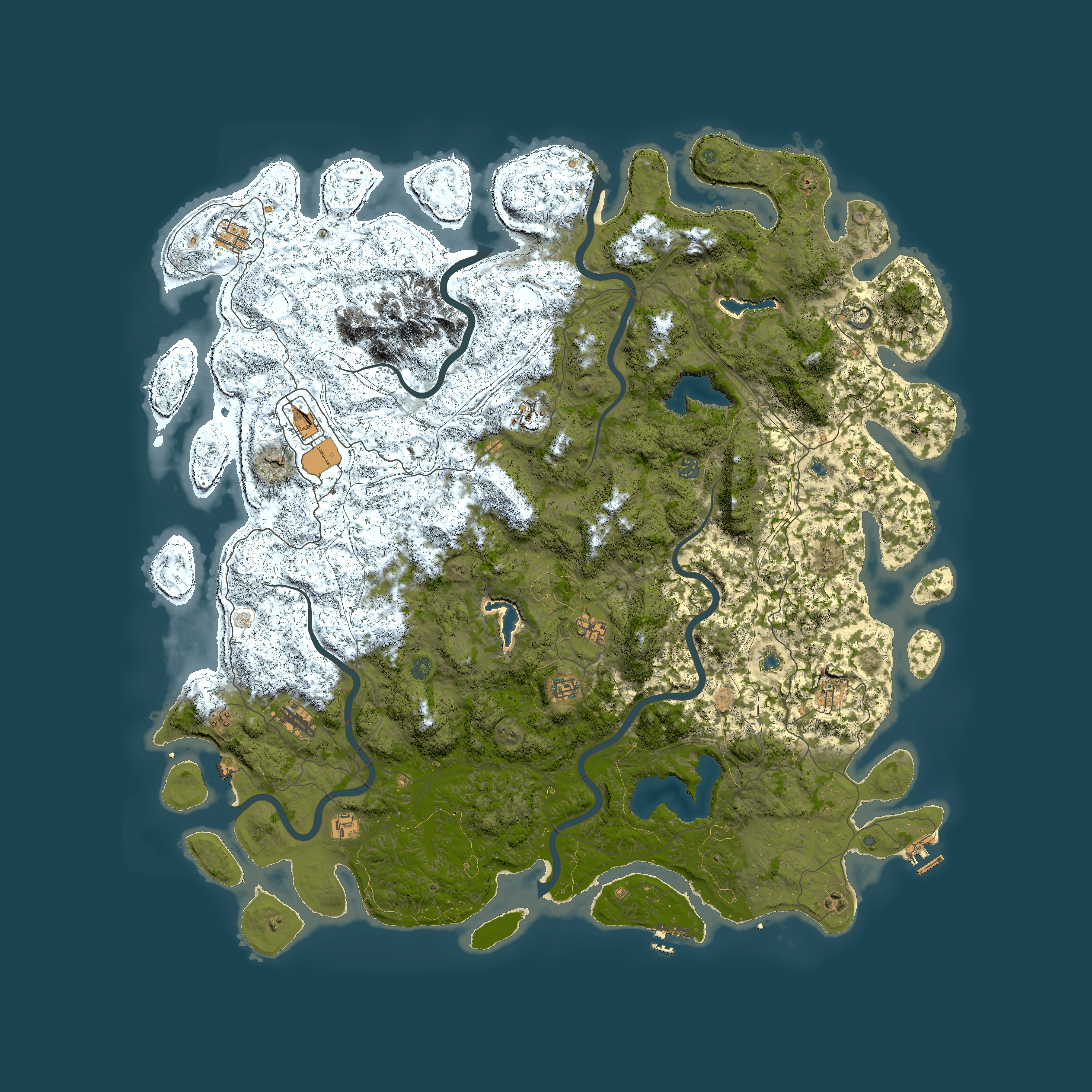Full top-down render of Rust map seed 1091437413, 6000x6000m