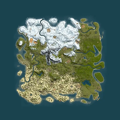 Rust map seed 2020736203, 5500x5500m top-down preview