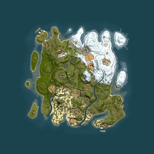 Rust map seed 1564089036, 3500x3500m top-down preview