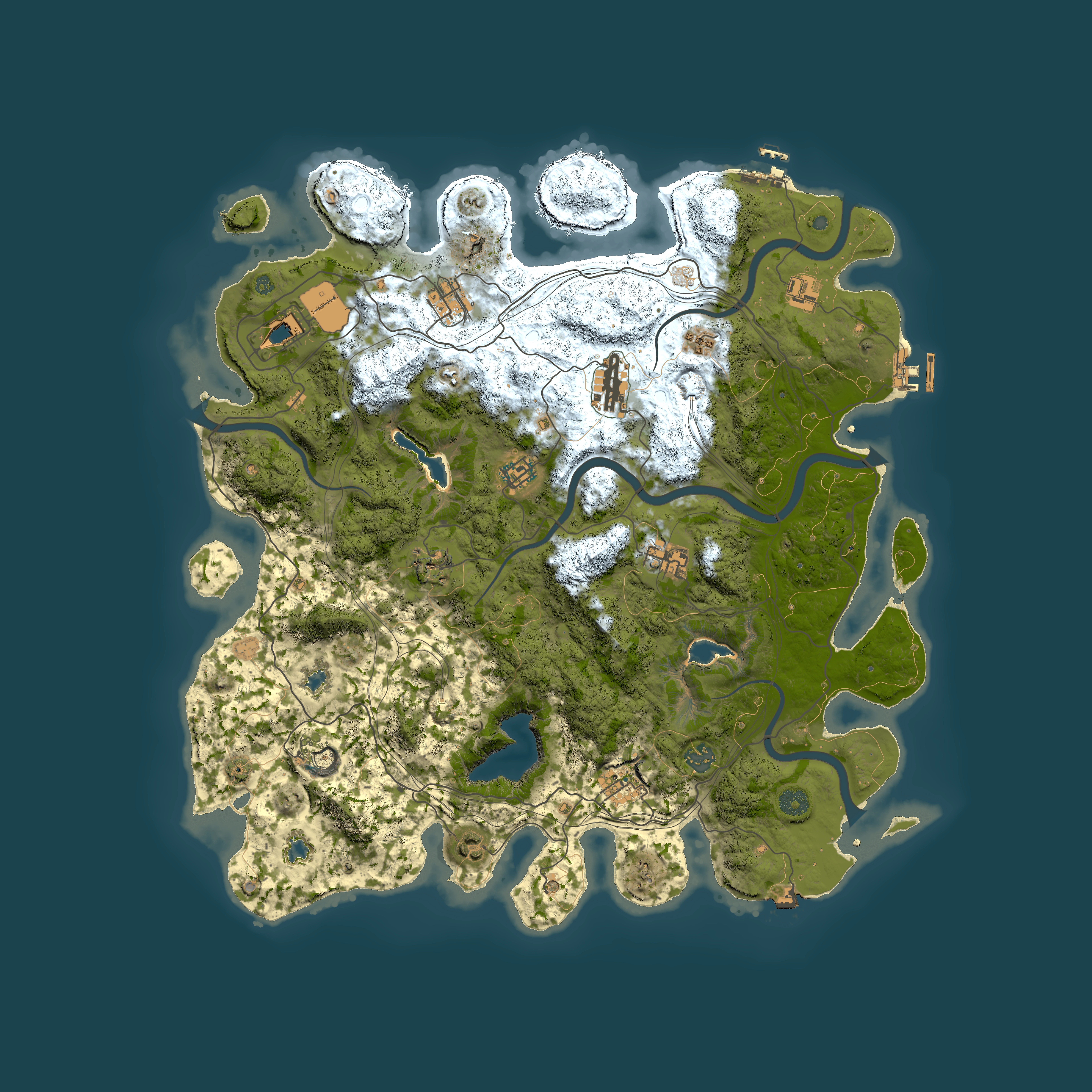 Full top-down render of Rust map seed 719593511, 4500x4500m