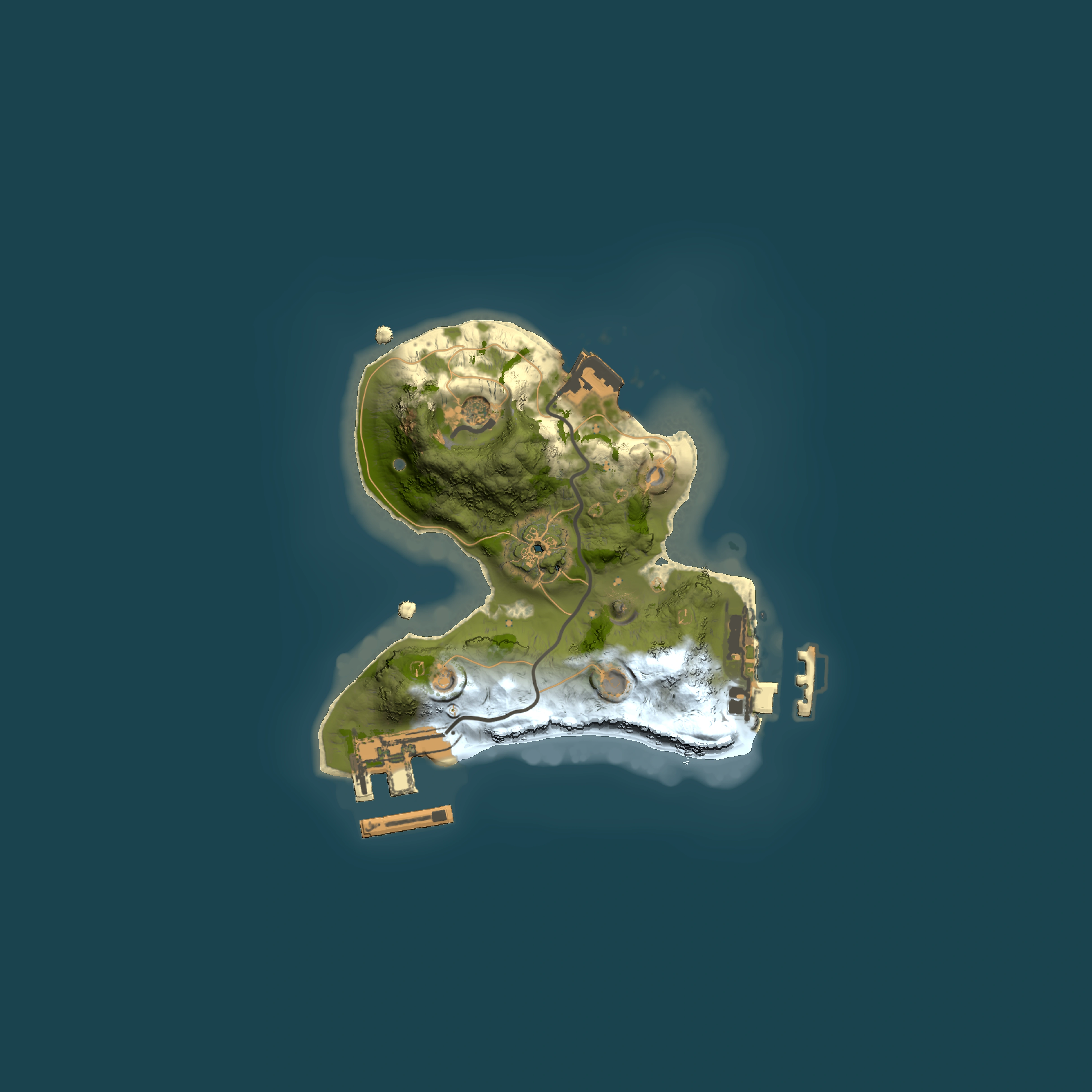 Full top-down render of Rust map seed 1100487448, 1500x1500m
