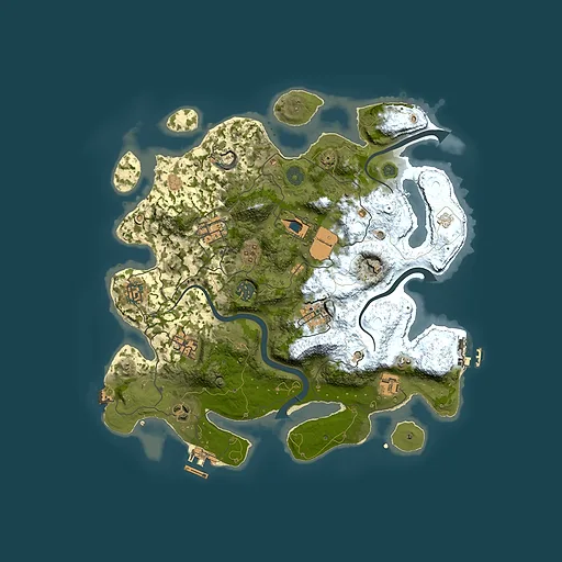 Rust map seed 986366036, 3500x3500m top-down preview