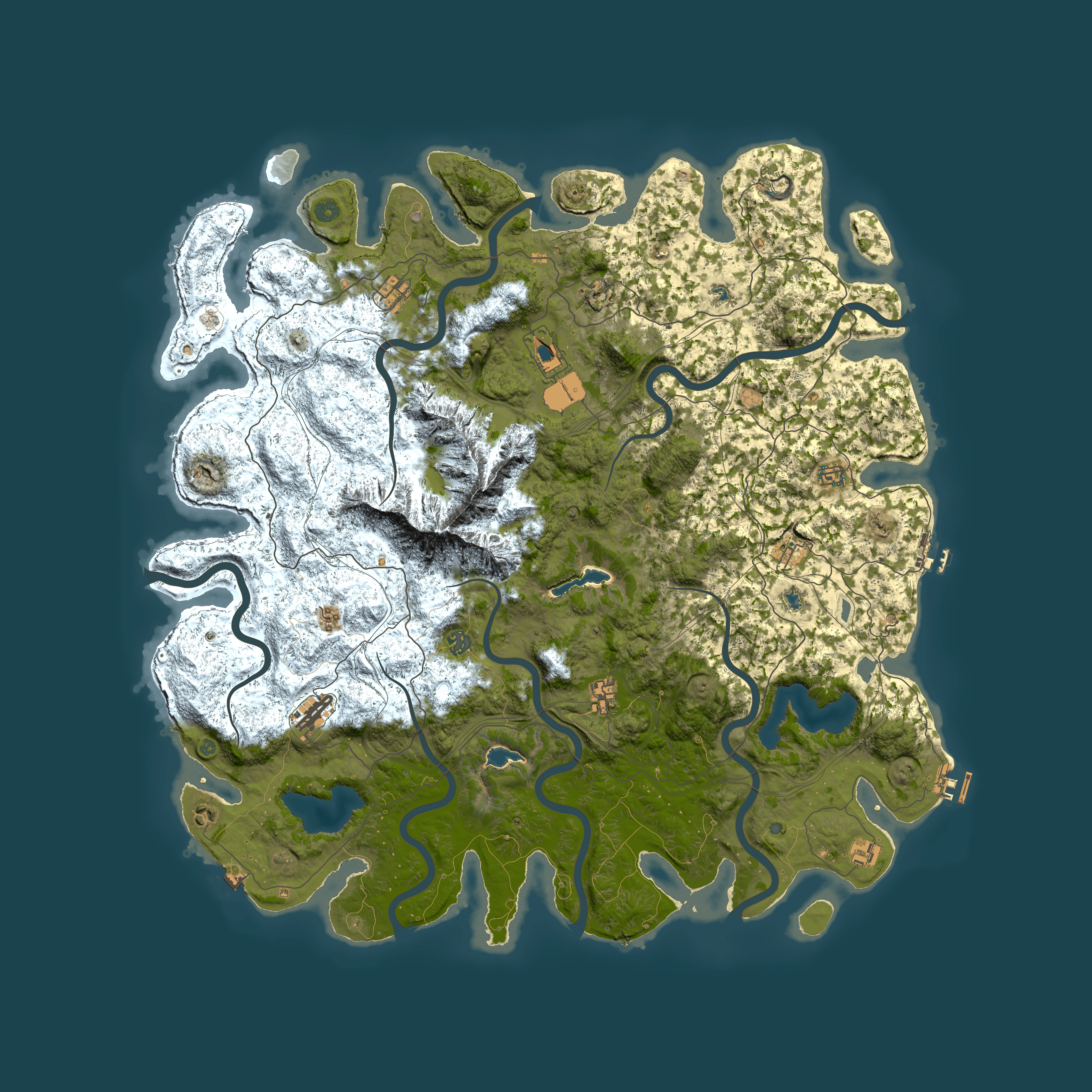 Full top-down render of Rust map seed 1986879374, 5500x5500m
