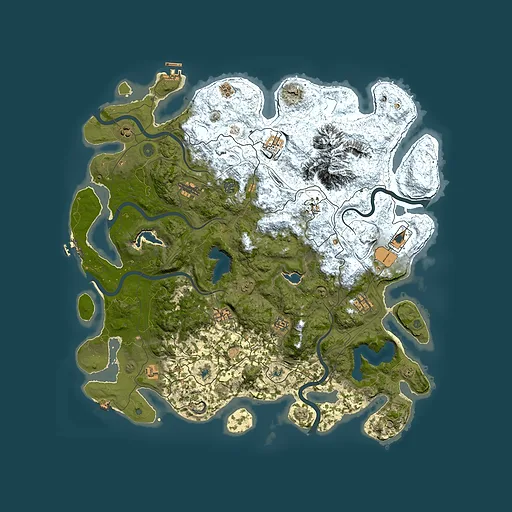 Rust map seed 489847577, 5000x5000m top-down preview