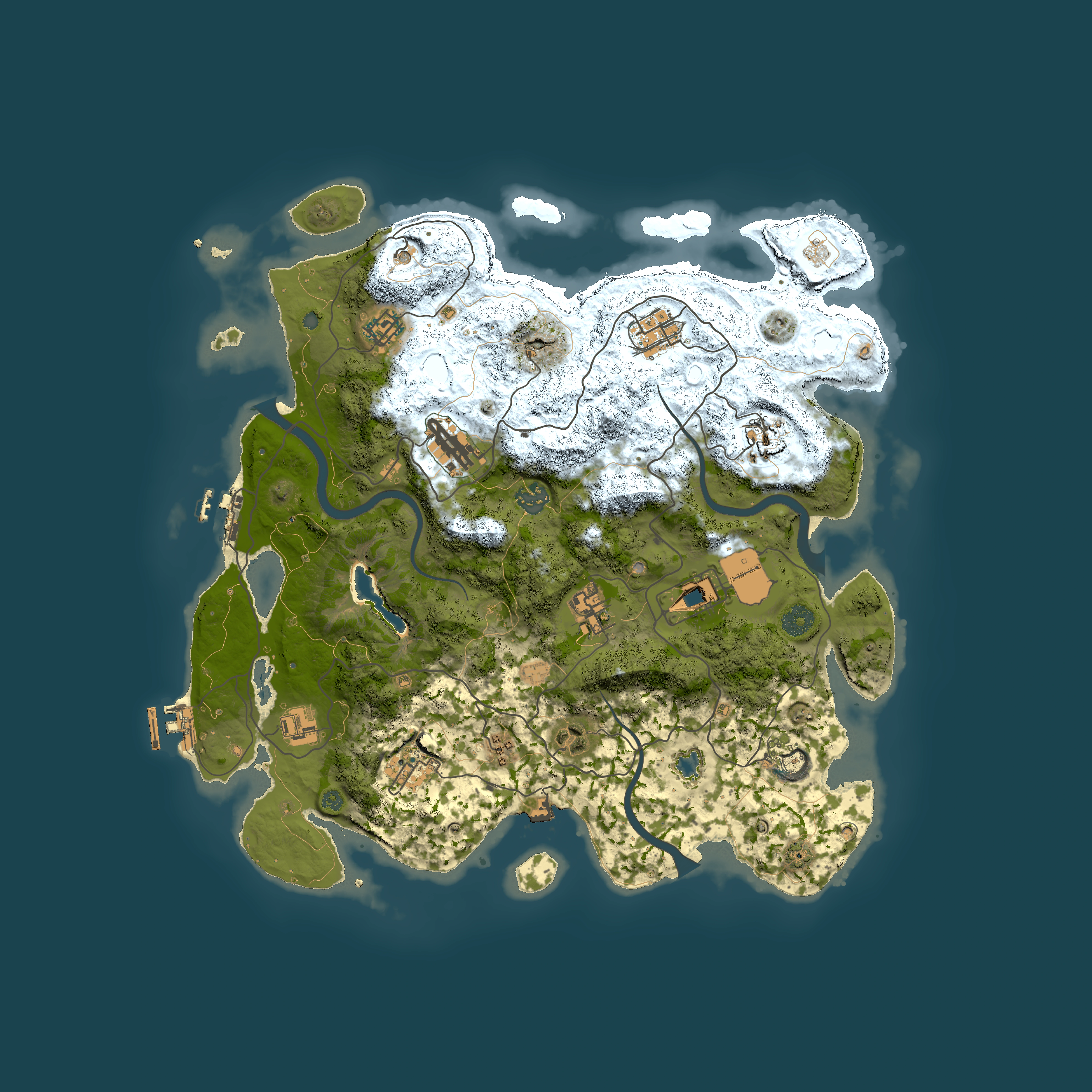 Full top-down render of Rust map seed 856948701, 4000x4000m