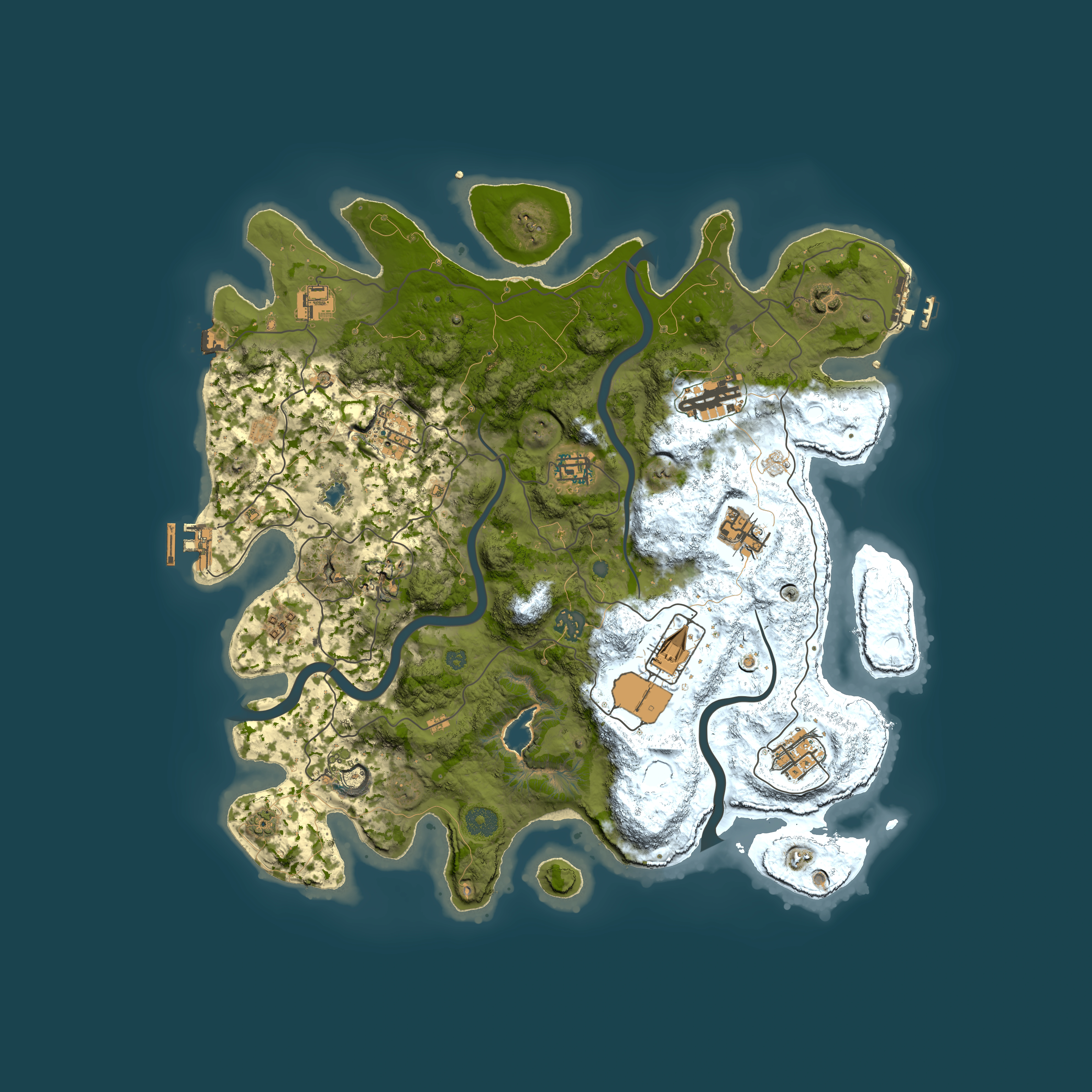 Full top-down render of Rust map seed 1907635007, 4000x4000m
