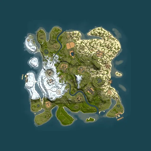 Rust map seed 399353107, 3500x3500m top-down preview