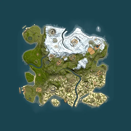 Rust map seed 533984213, 3500x3500m top-down preview